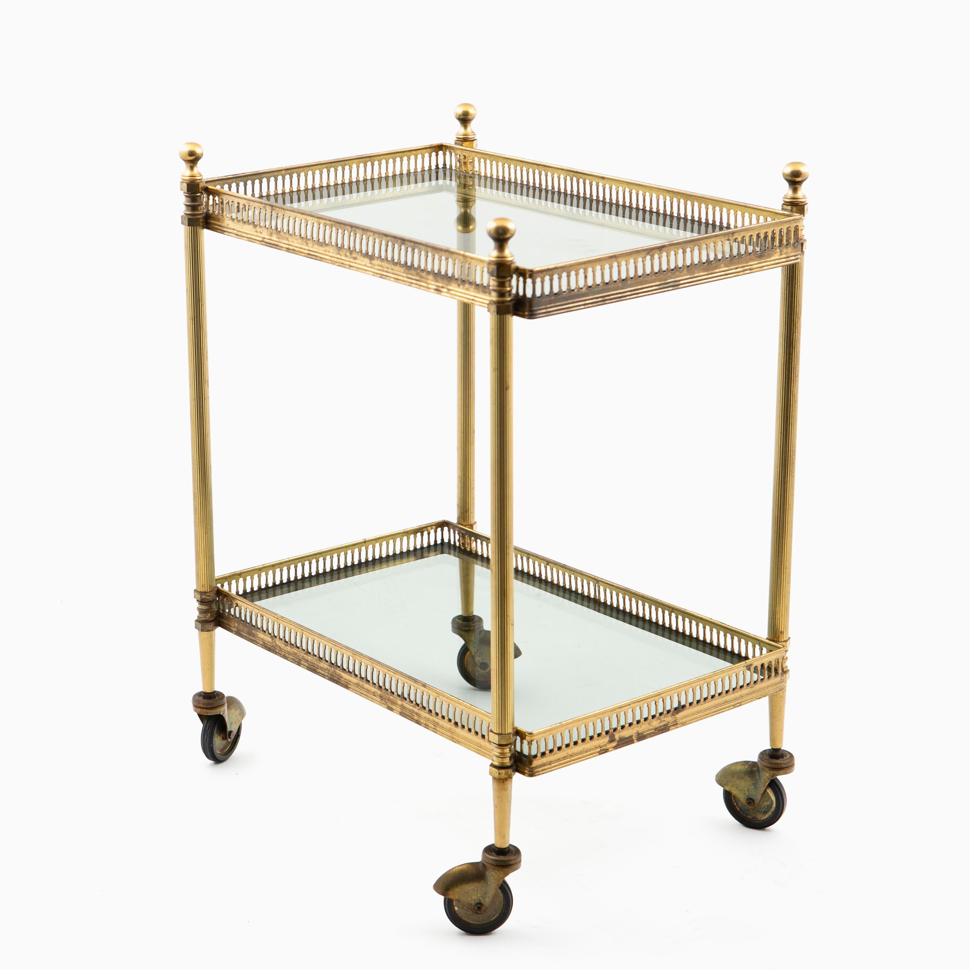 English Small Brass Serving Trolly
