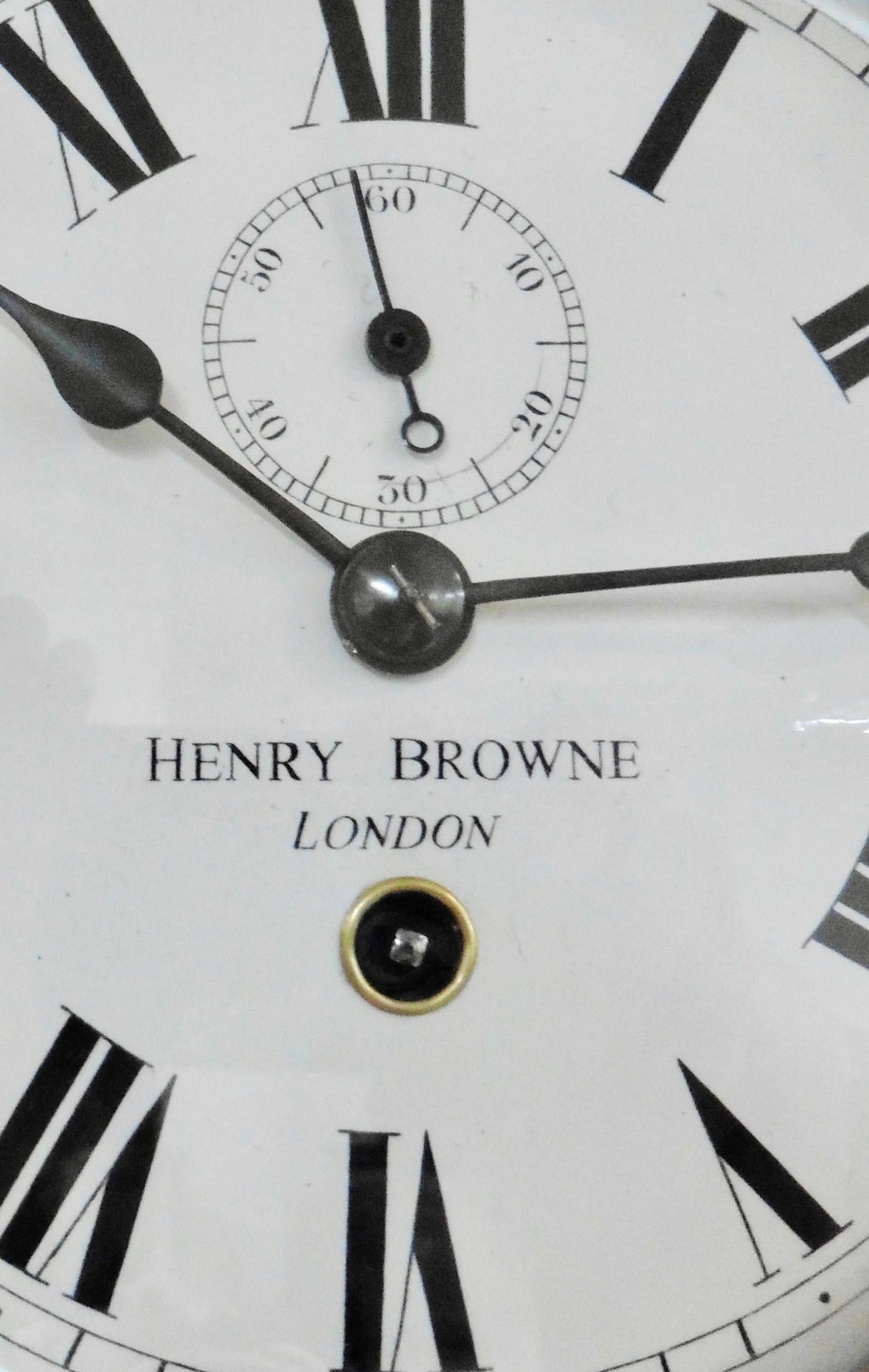 Small Brass Ships Clock by Henry Browne, London For Sale at 1stDibs
