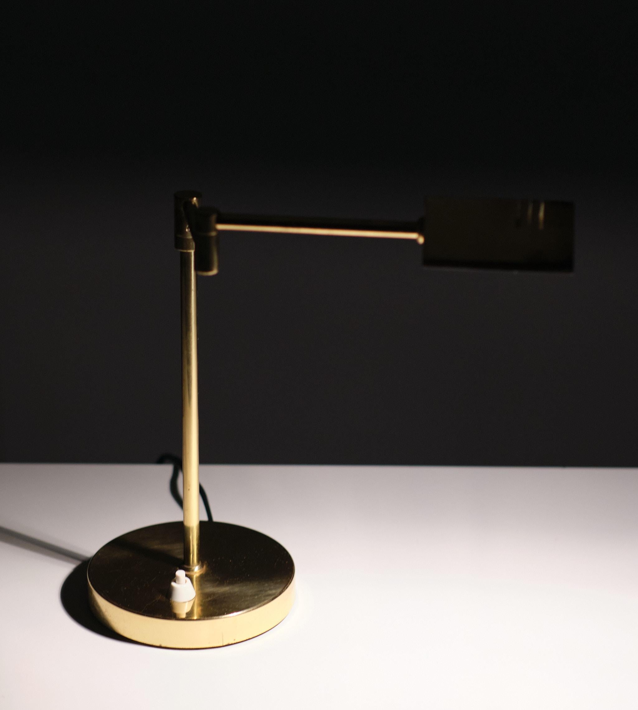 Small Brass Swing Arm Table Lamp 1970s Germany For Sale 2