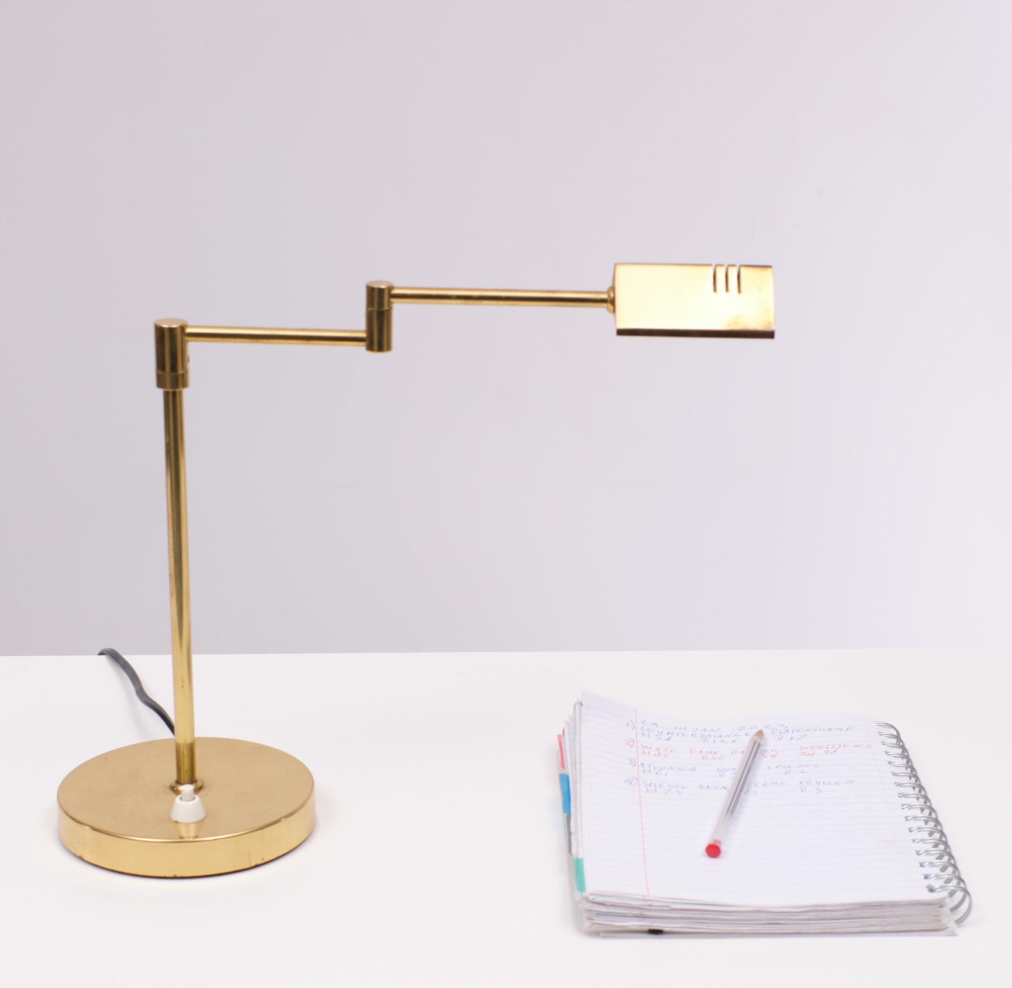 Small Brass Swing Arm Table Lamp 1970s Germany For Sale 3