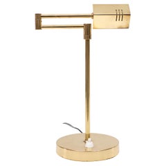 Small Brass Swing Arm Table Lamp 1970s Germany