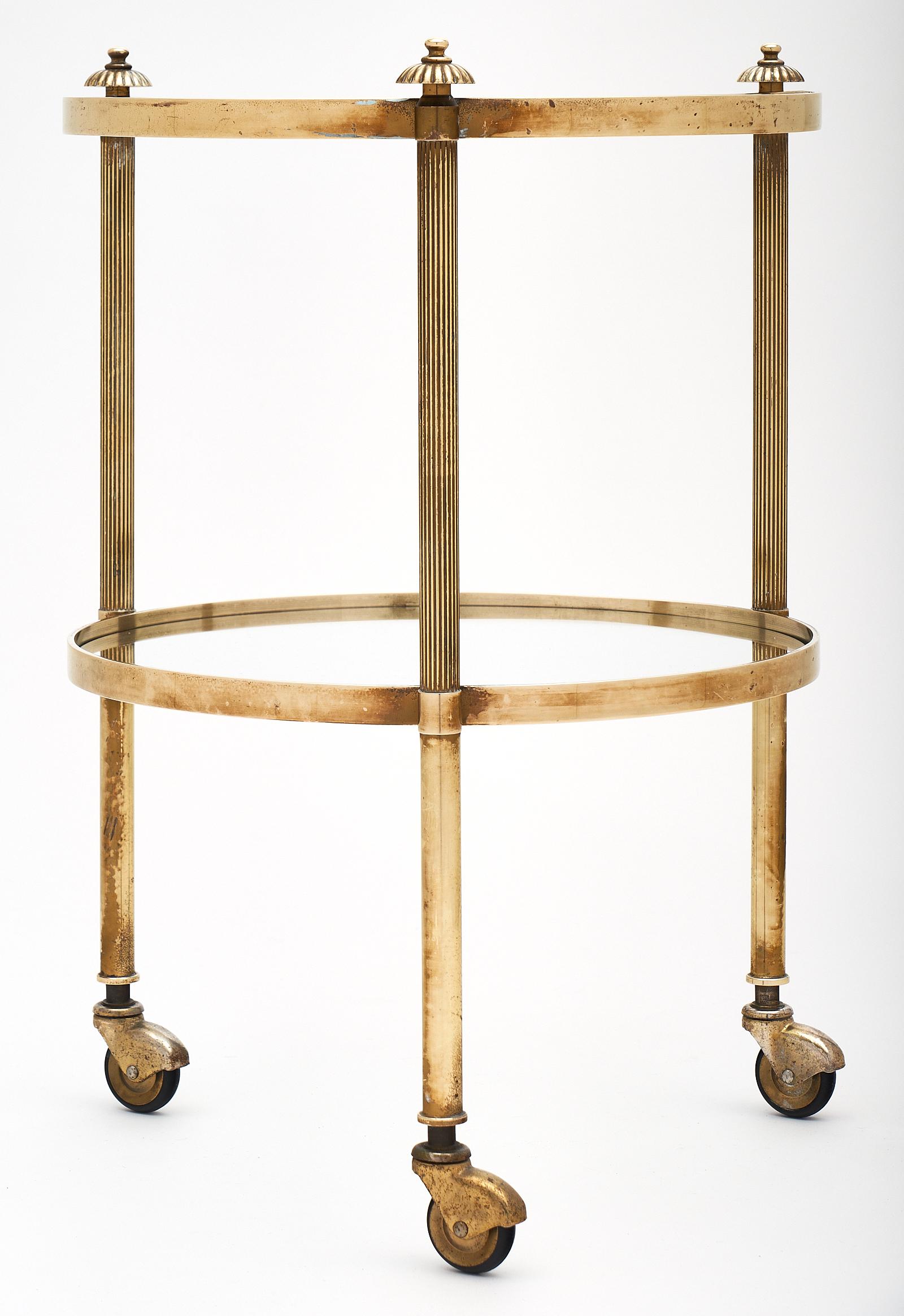 French Small Brass Vintage Bar Cart