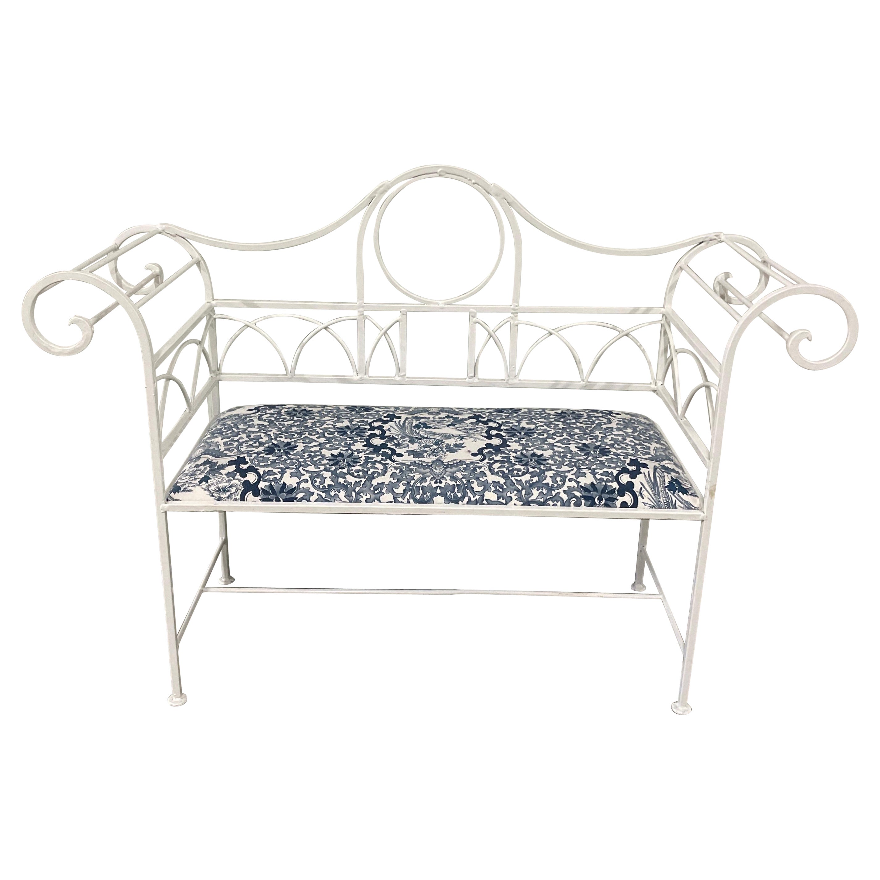 Sillón pequeño Brighton Pavillion de hierro forjado blanco en venta