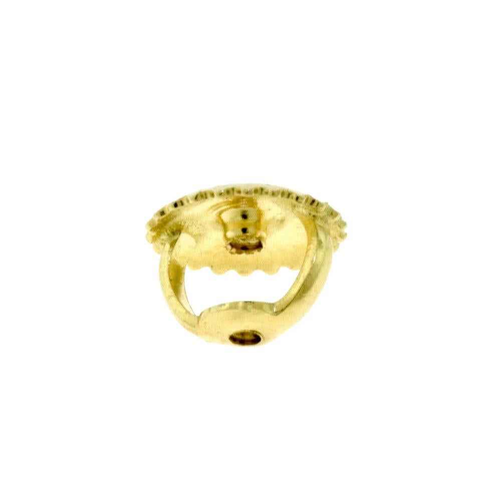 Round Cut Small Brilliant Diamond in 18 Karat Yellow Gold Studs Earrings