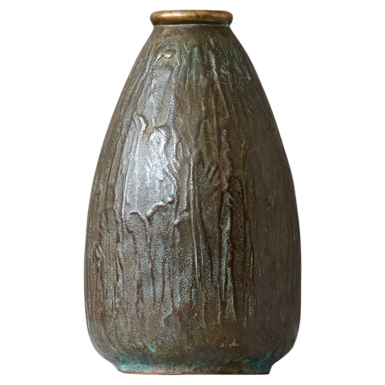 Small Bronze Art Deco Vase by Evan Jensen, Denmark, 1930s.