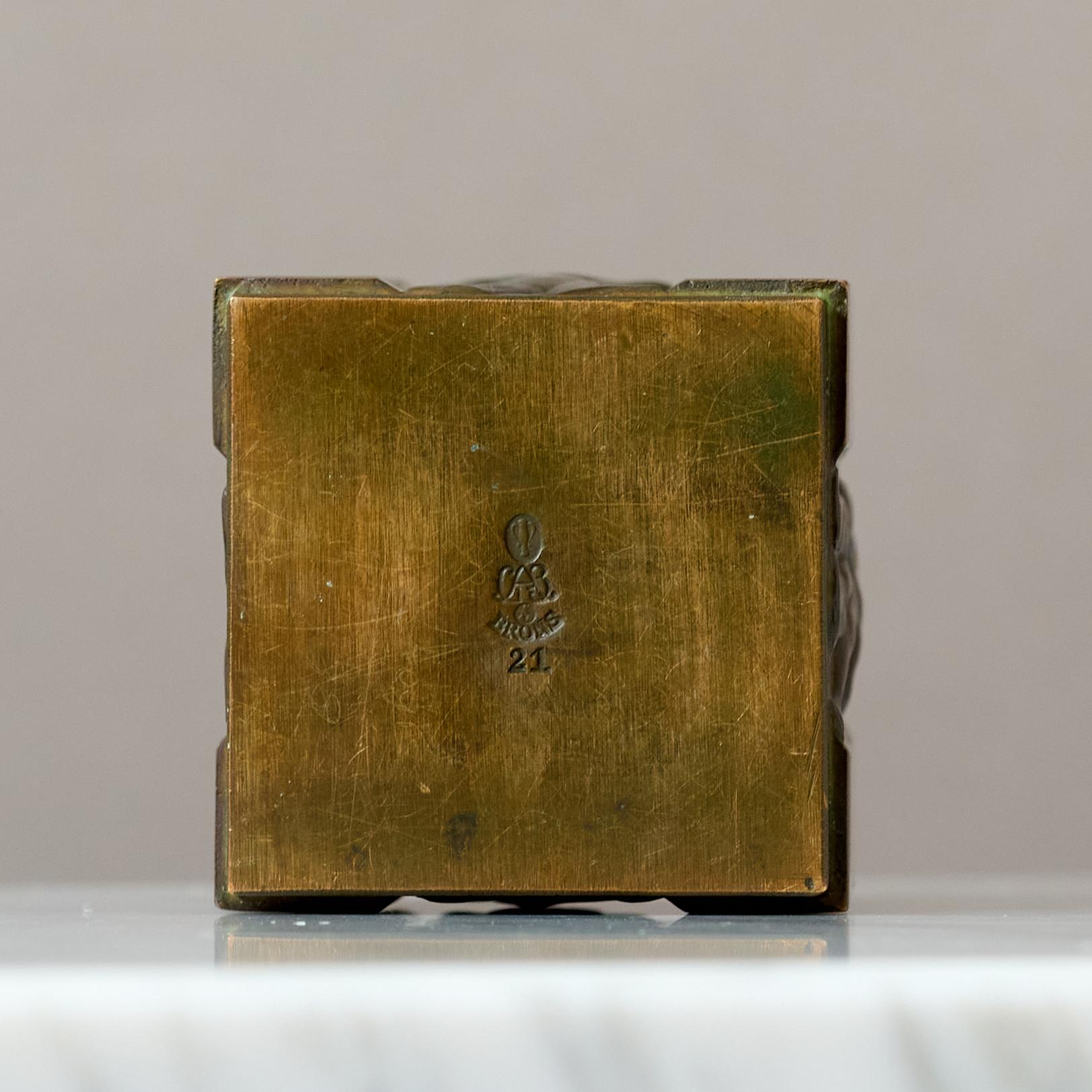 Piccolo portapenne in bronzo Art Deco di GAB Guldsmedsaktiebolaget, Svezia anni '30 in vendita 2