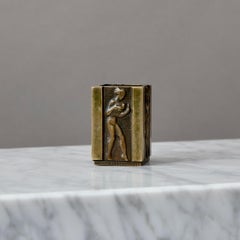 Small Bronze Art Deco Vase Pen Holder by GAB Guldsmedsaktiebolaget, Sweden 1930s