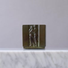 Small Bronze Art Deco Vase Pen Holder by GAB Guldsmedsaktiebolaget, Sweden 1930s
