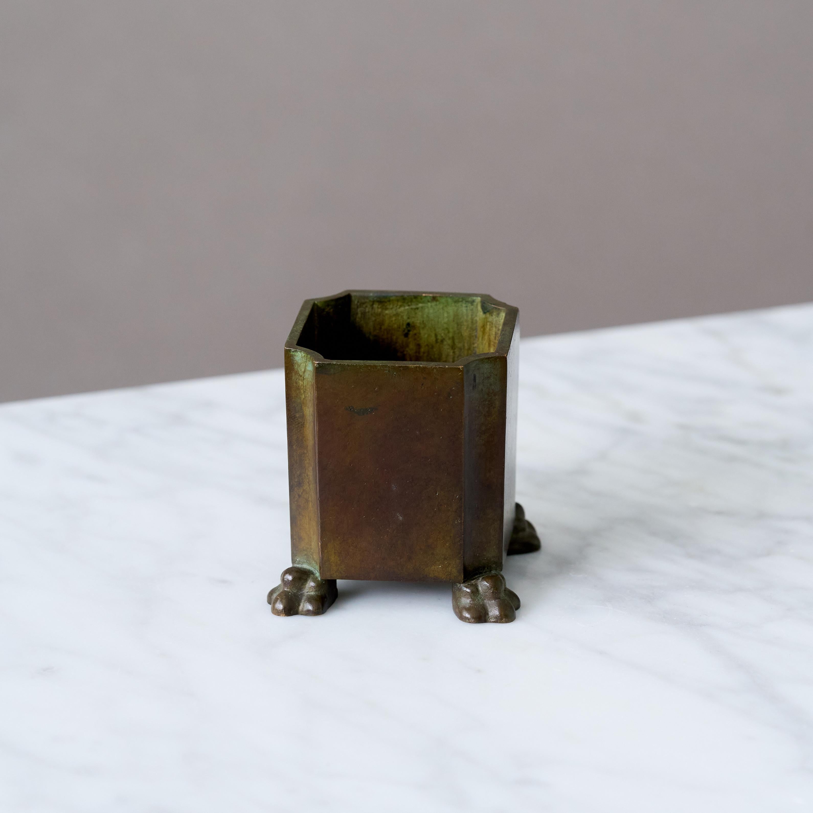 Suédois Petit porte-stylo Art Déco de GAB Guldsmedsaktiebolaget, Suède, années 1930 en vente