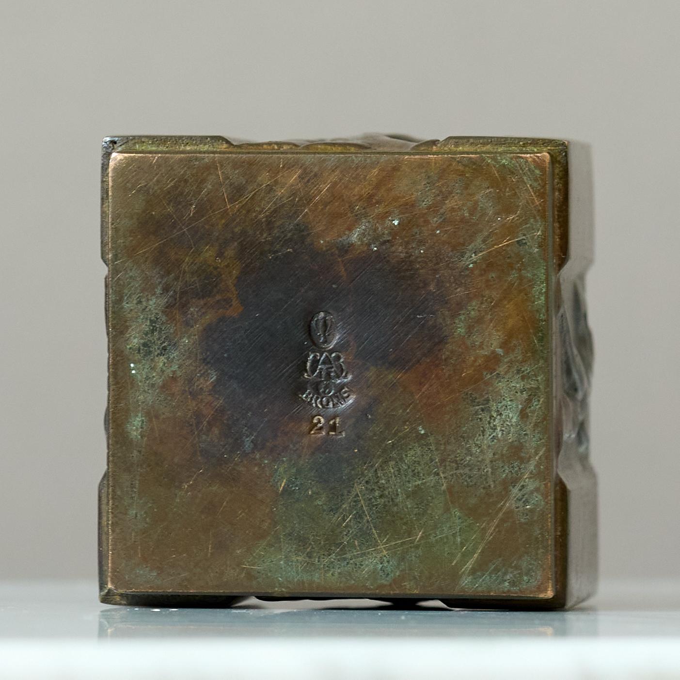 Piccolo portapenne in bronzo Art Deco di GAB Guldsmedsaktiebolaget, Svezia anni '30 in vendita 1