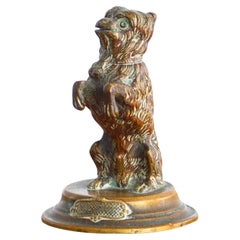 Small Bronze Begging Dog Mascot Sculpture
