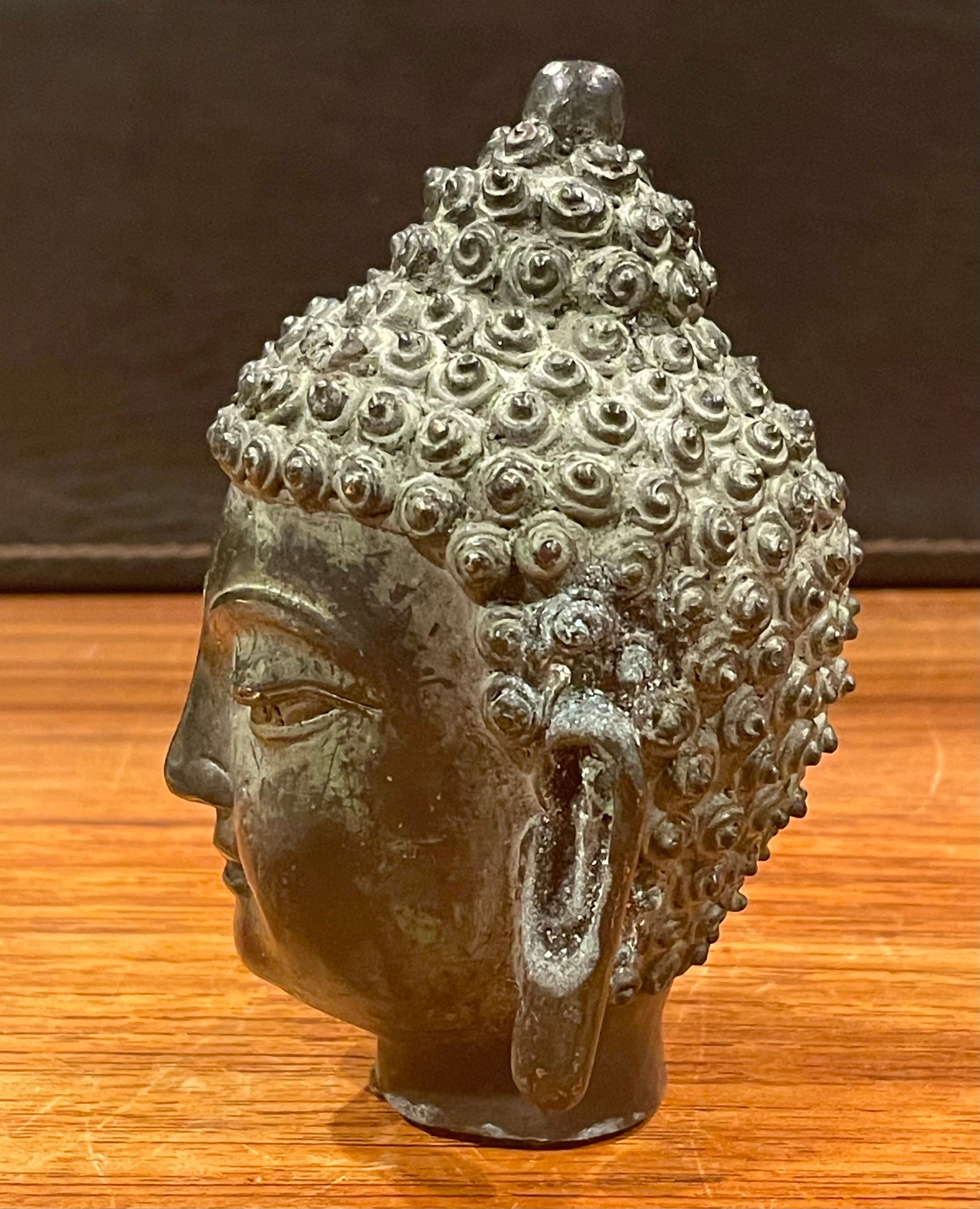 American Small Bronze Buddha Head