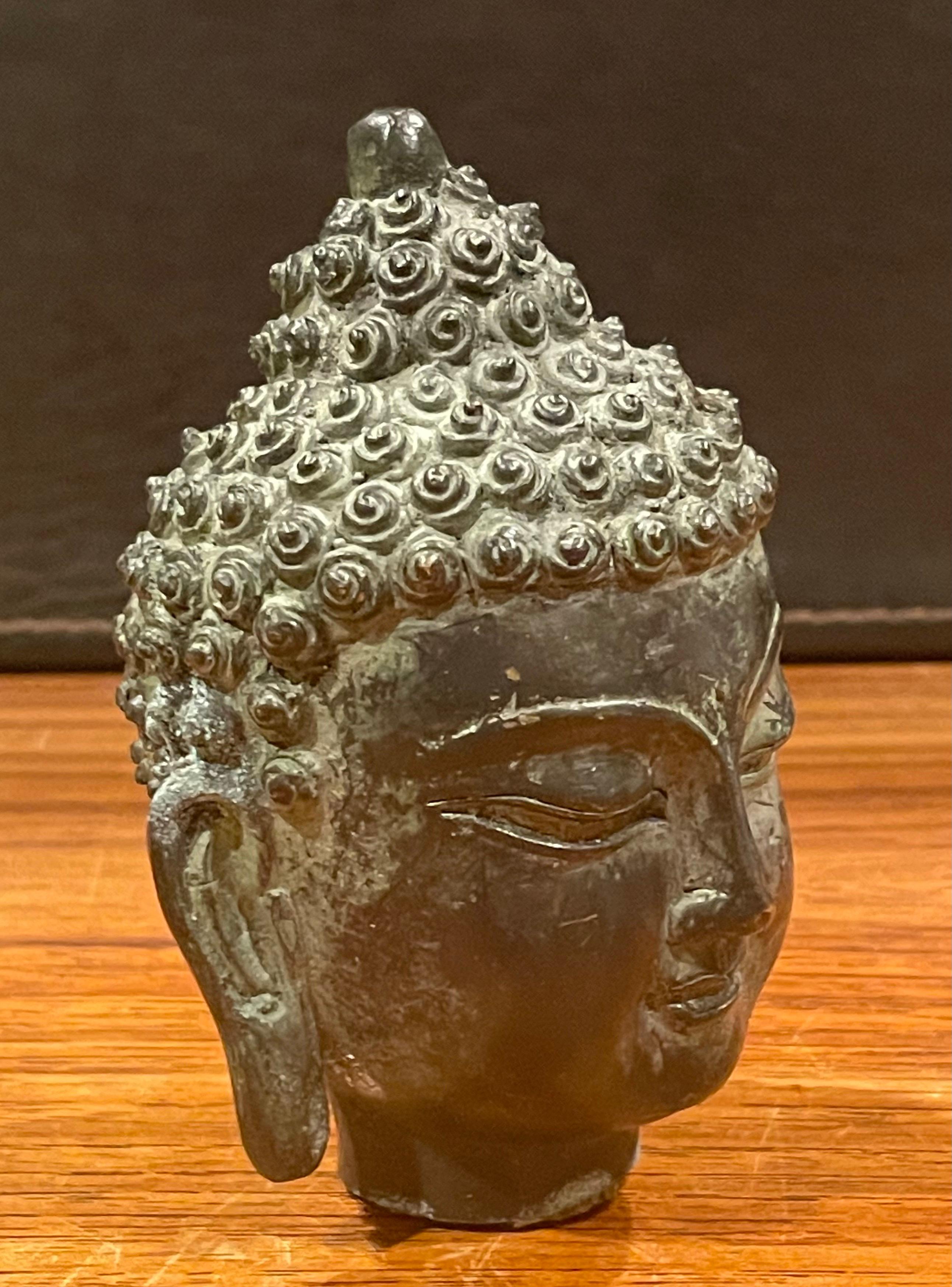 Cast Small Bronze Buddha Head