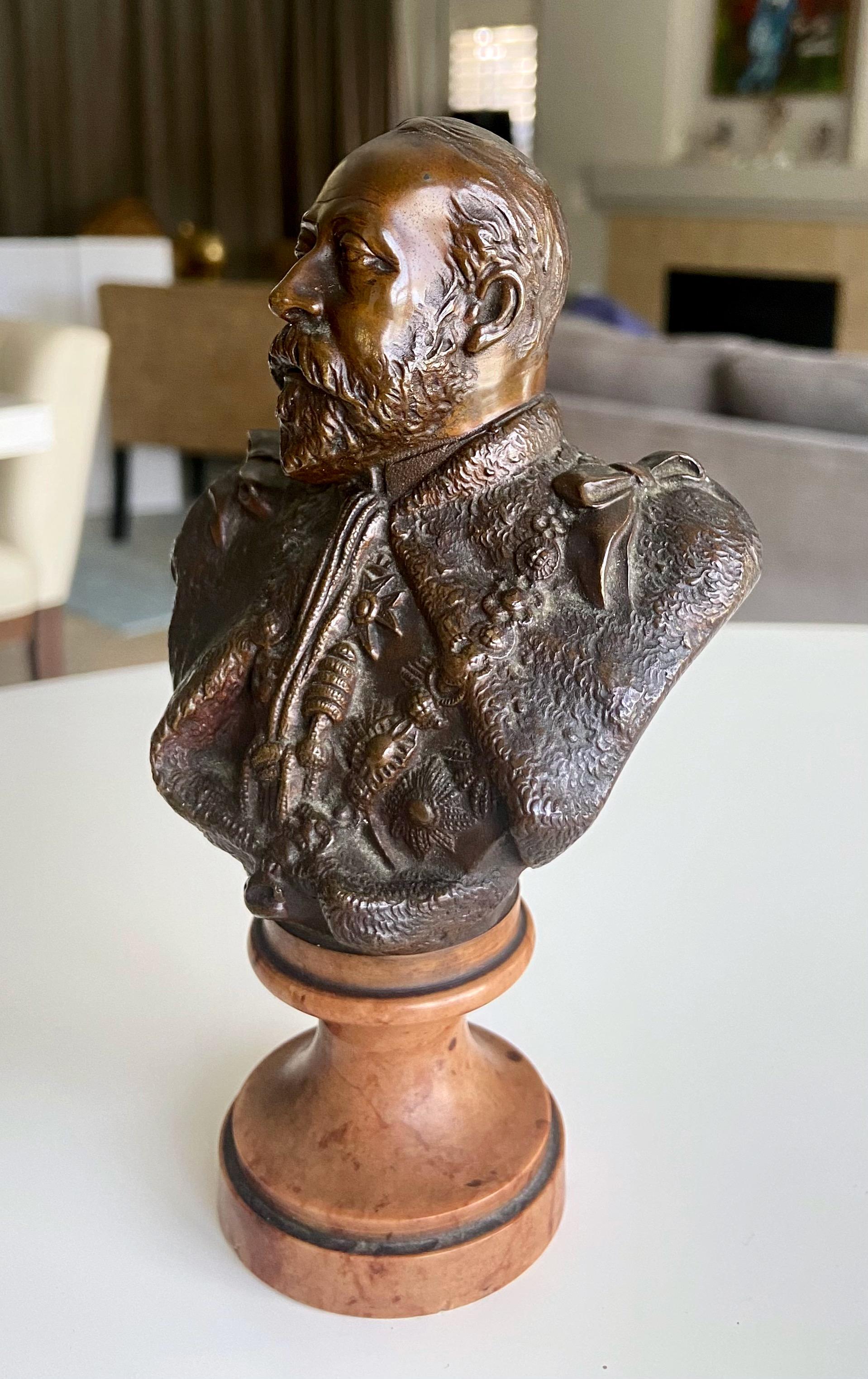 Small Bronze Bust King Edward VII For Sale 1