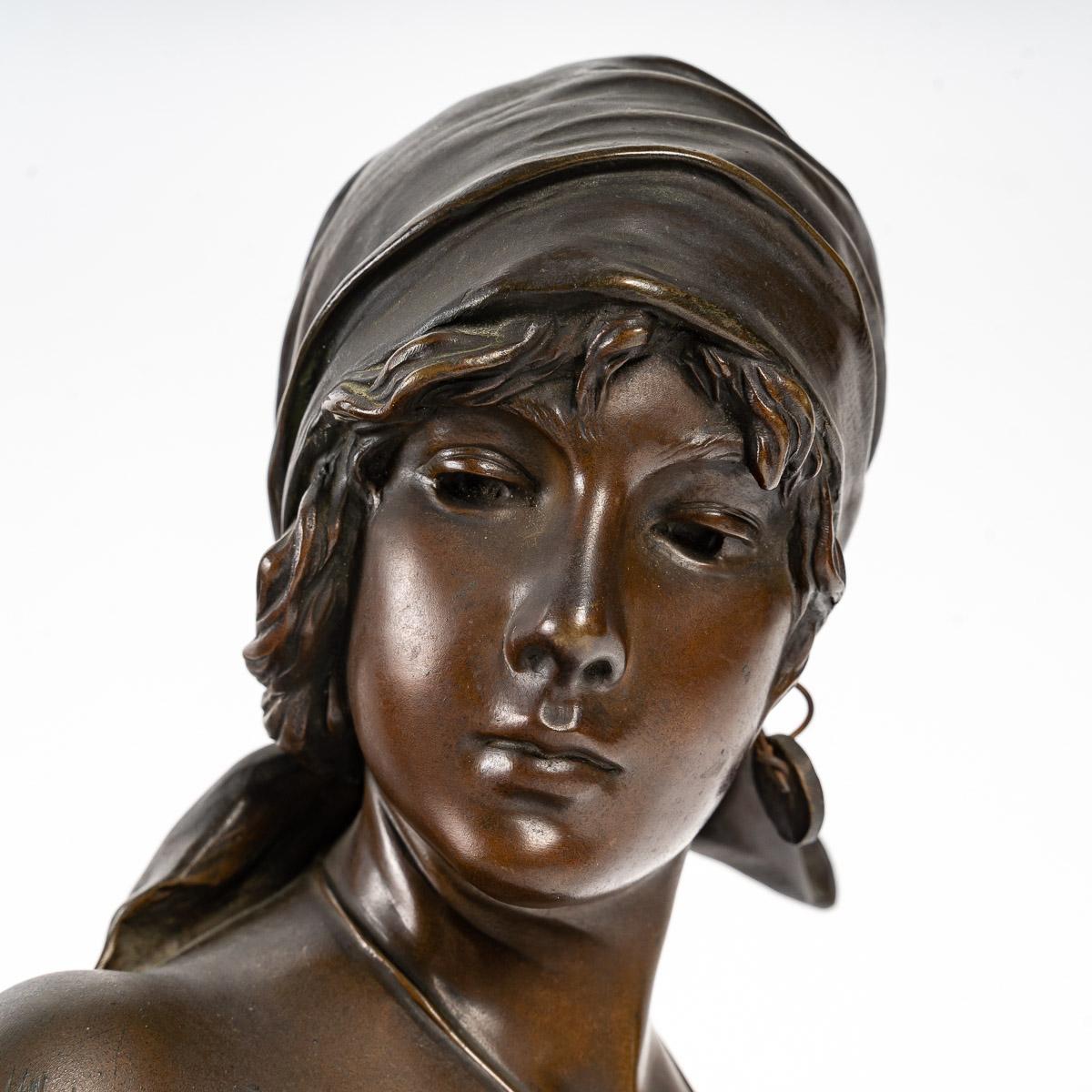 European Small Bronze Bust of a Woman, 
