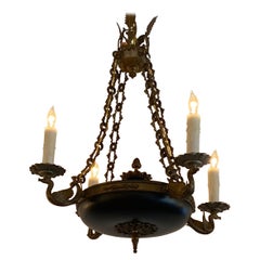 Antique Small Bronze Chandelier