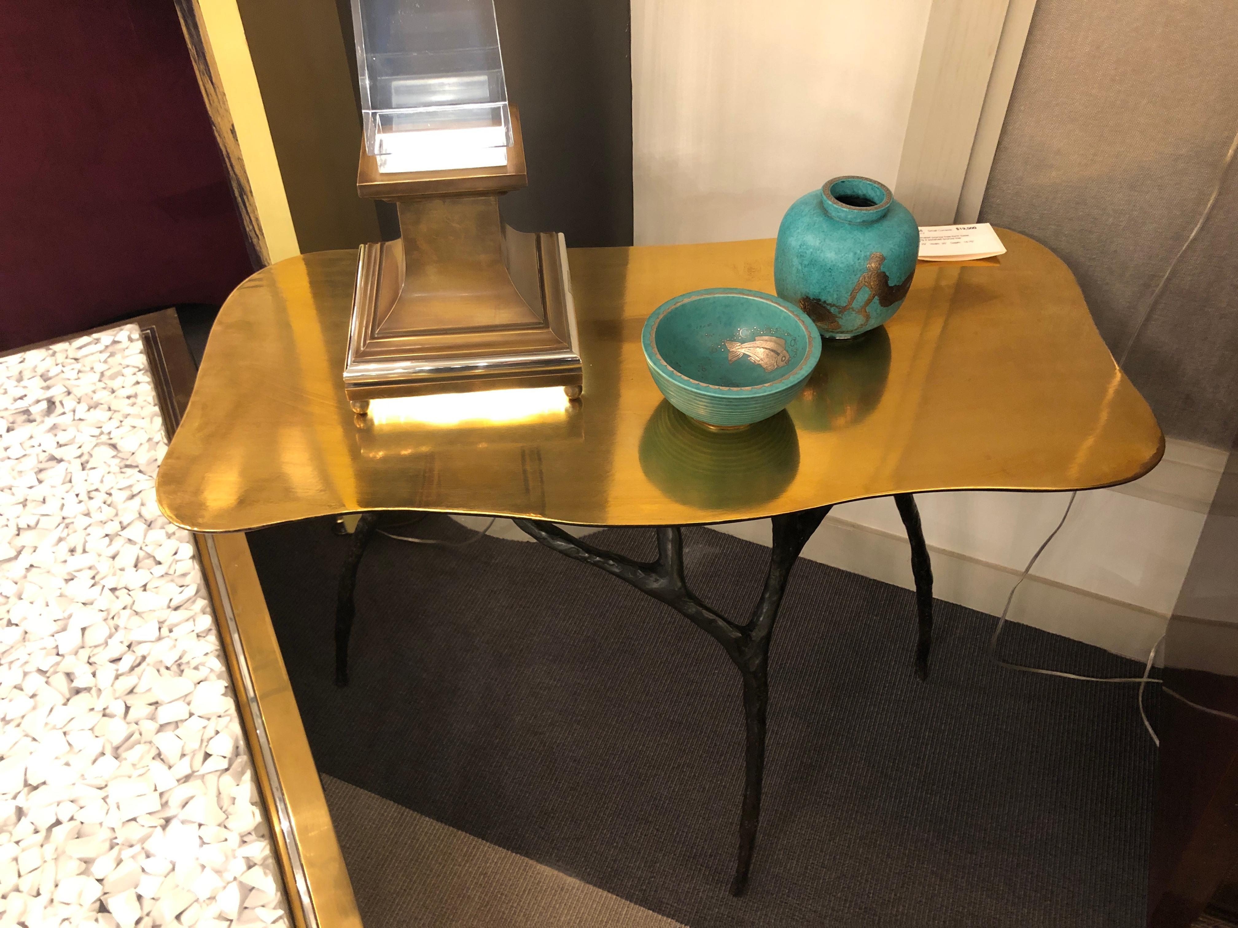 Patinated Small Bronze Console, France, 2017