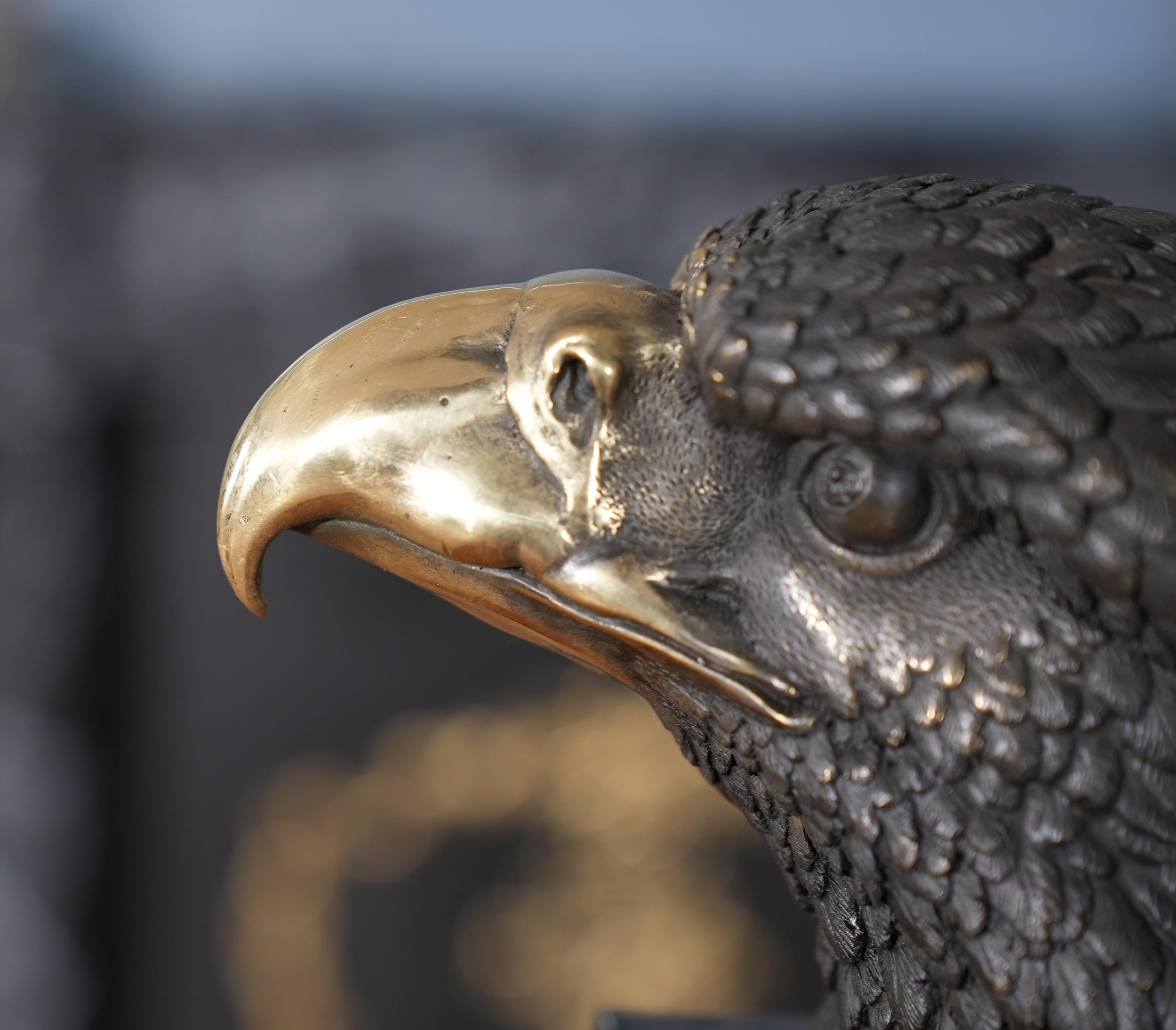 Kleine Bronze- Adlerbüste auf Marmorsockel im Zustand „Neu“ im Angebot in Annville, PA