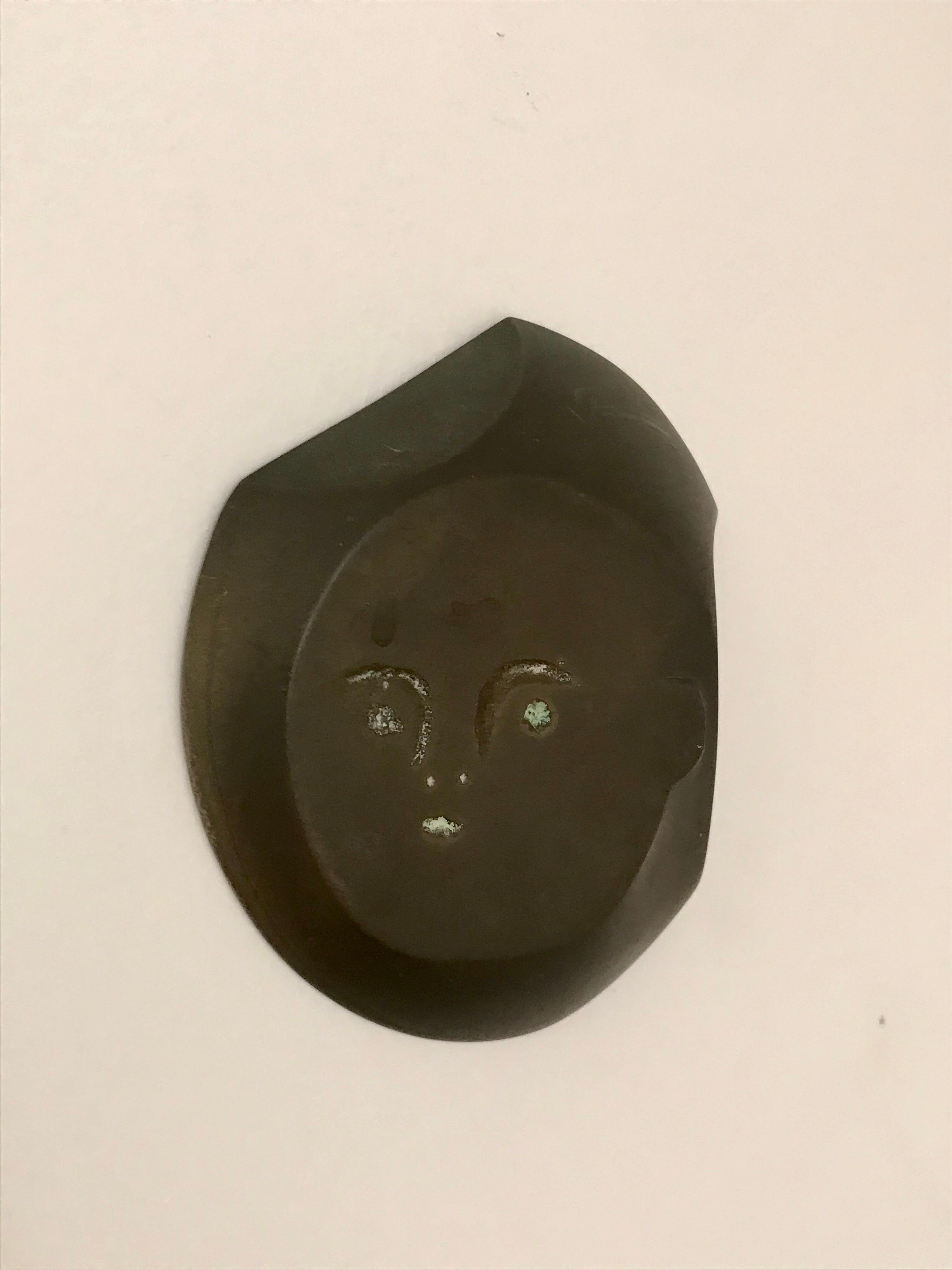 Small Bronze Face Wall Sculpture In Good Condition In Los Angeles, CA