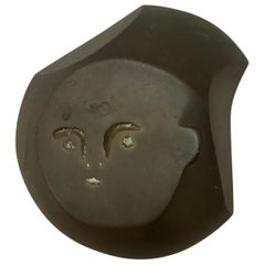 Small Bronze Face Wall Sculpture