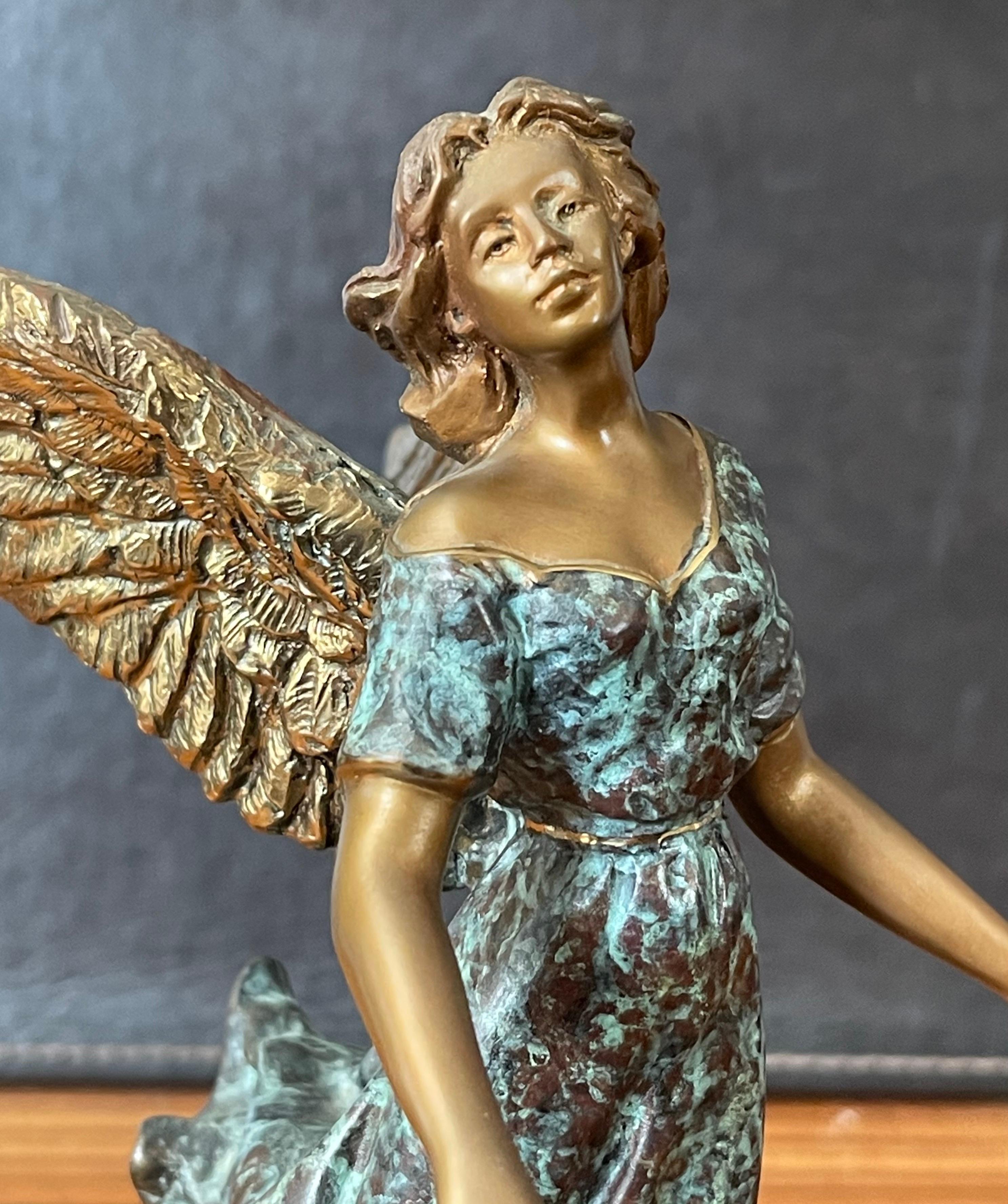 Mexican Small Bronze Icarus Sculpture 