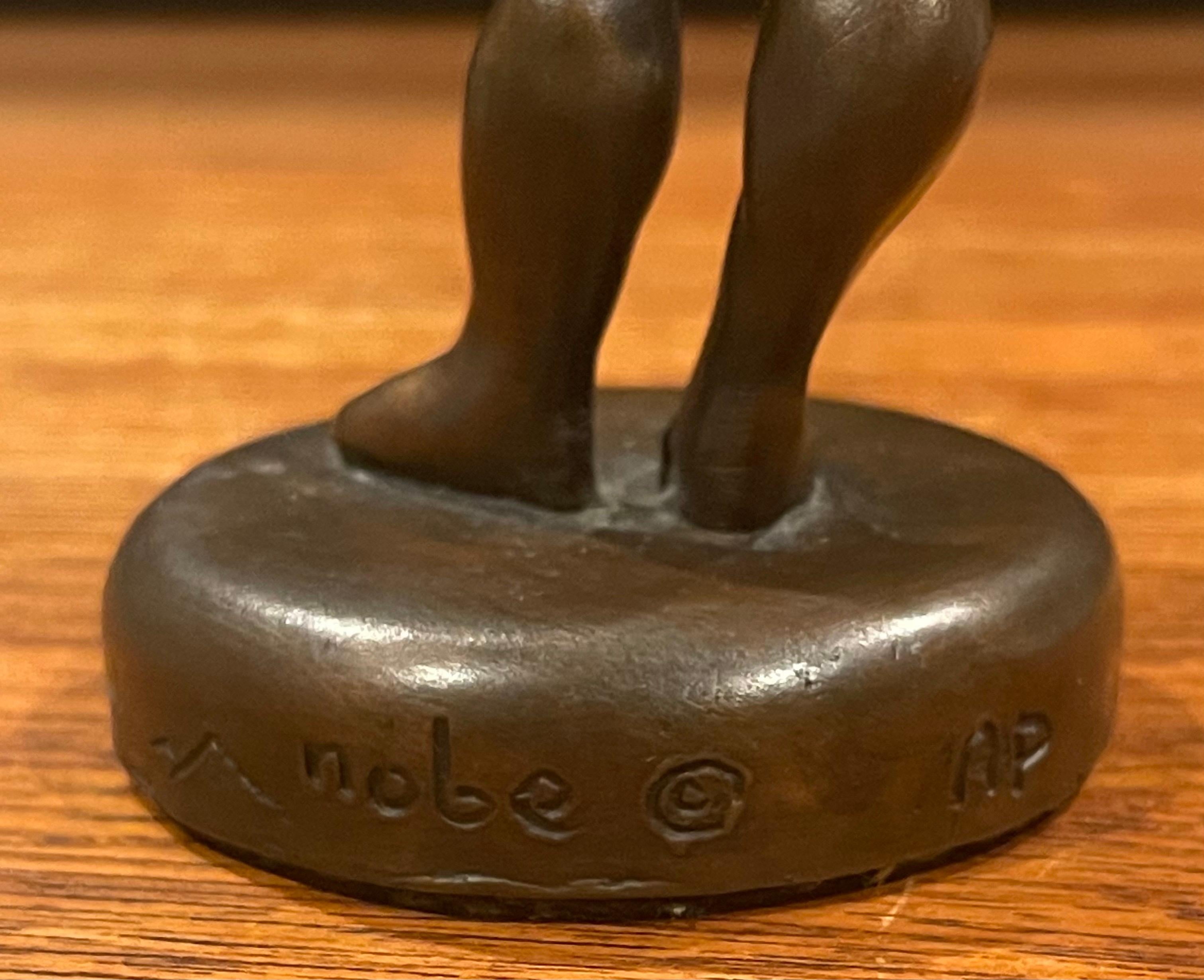 Small Bronze Mother & Child Sculpture by Nobe Babayan For Sale 5