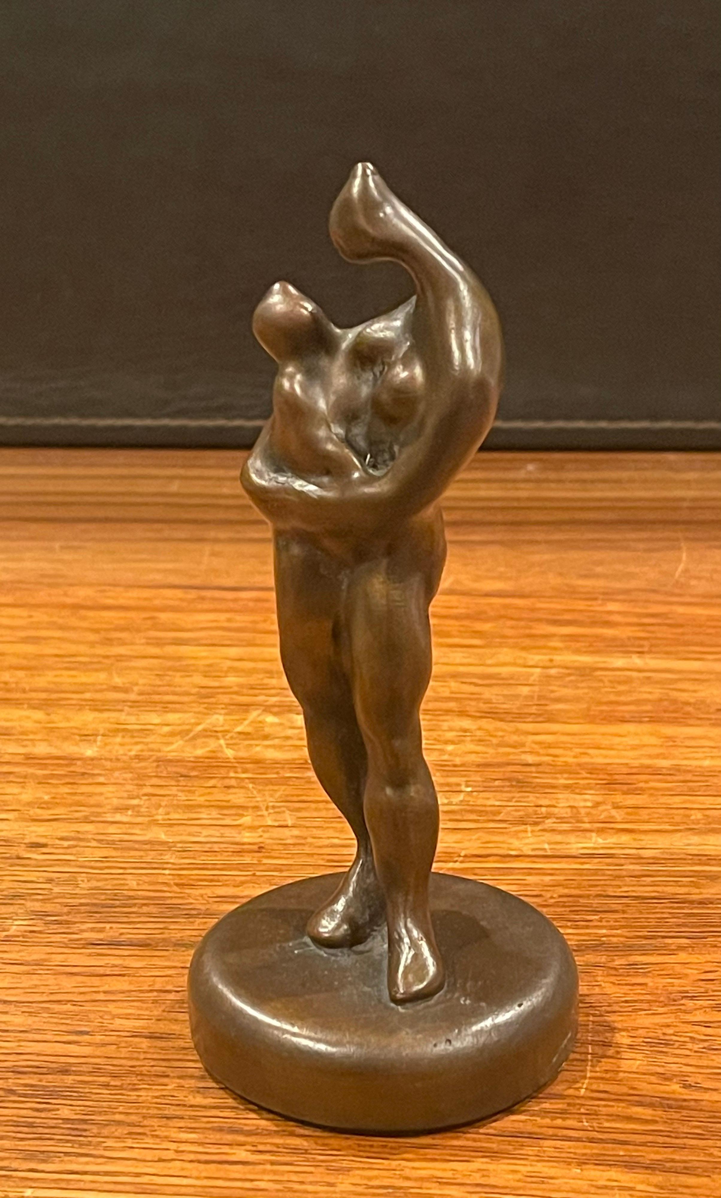 Small Bronze Mother & Child Sculpture by Nobe Babayan For Sale 6