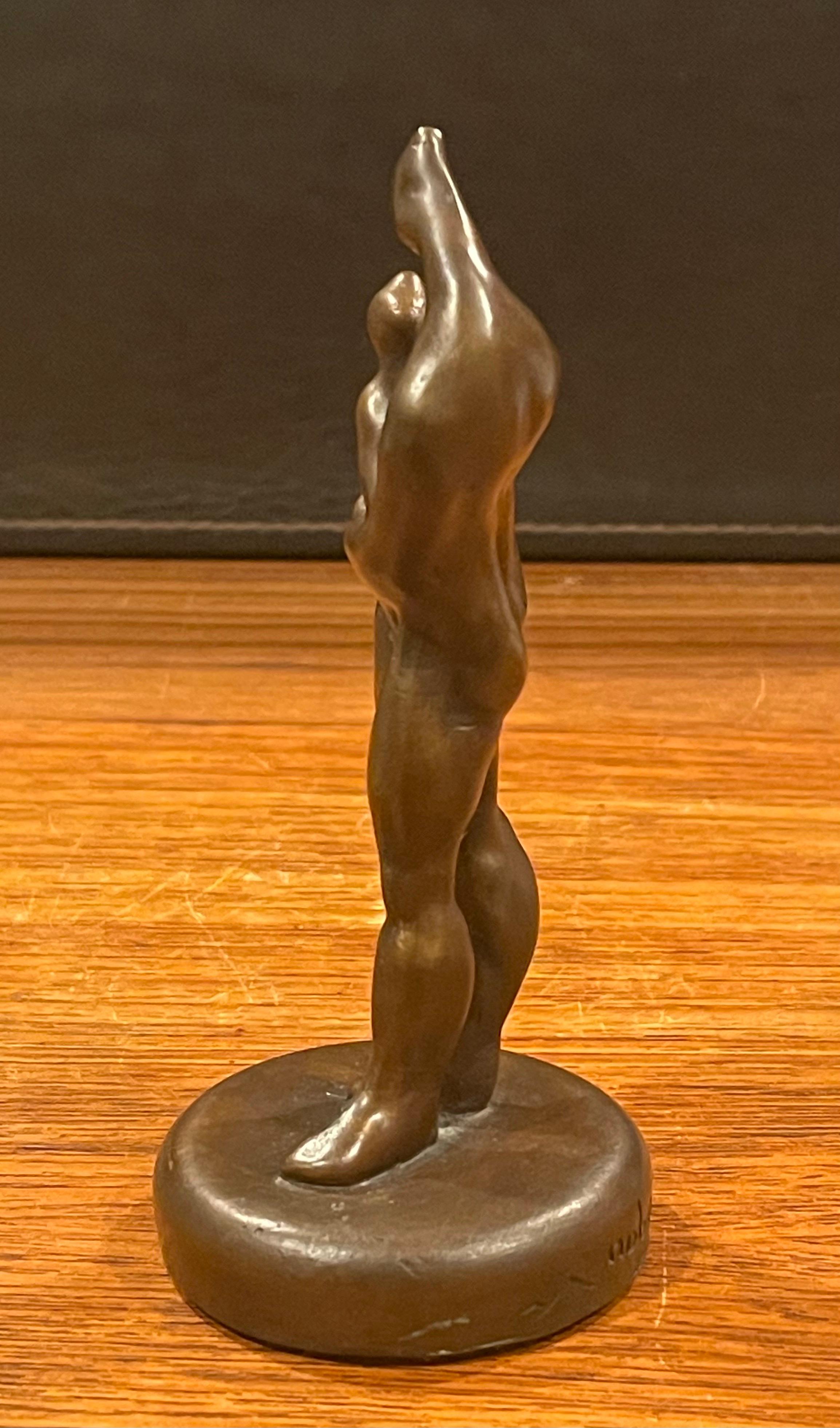 American Small Bronze Mother & Child Sculpture by Nobe Babayan For Sale