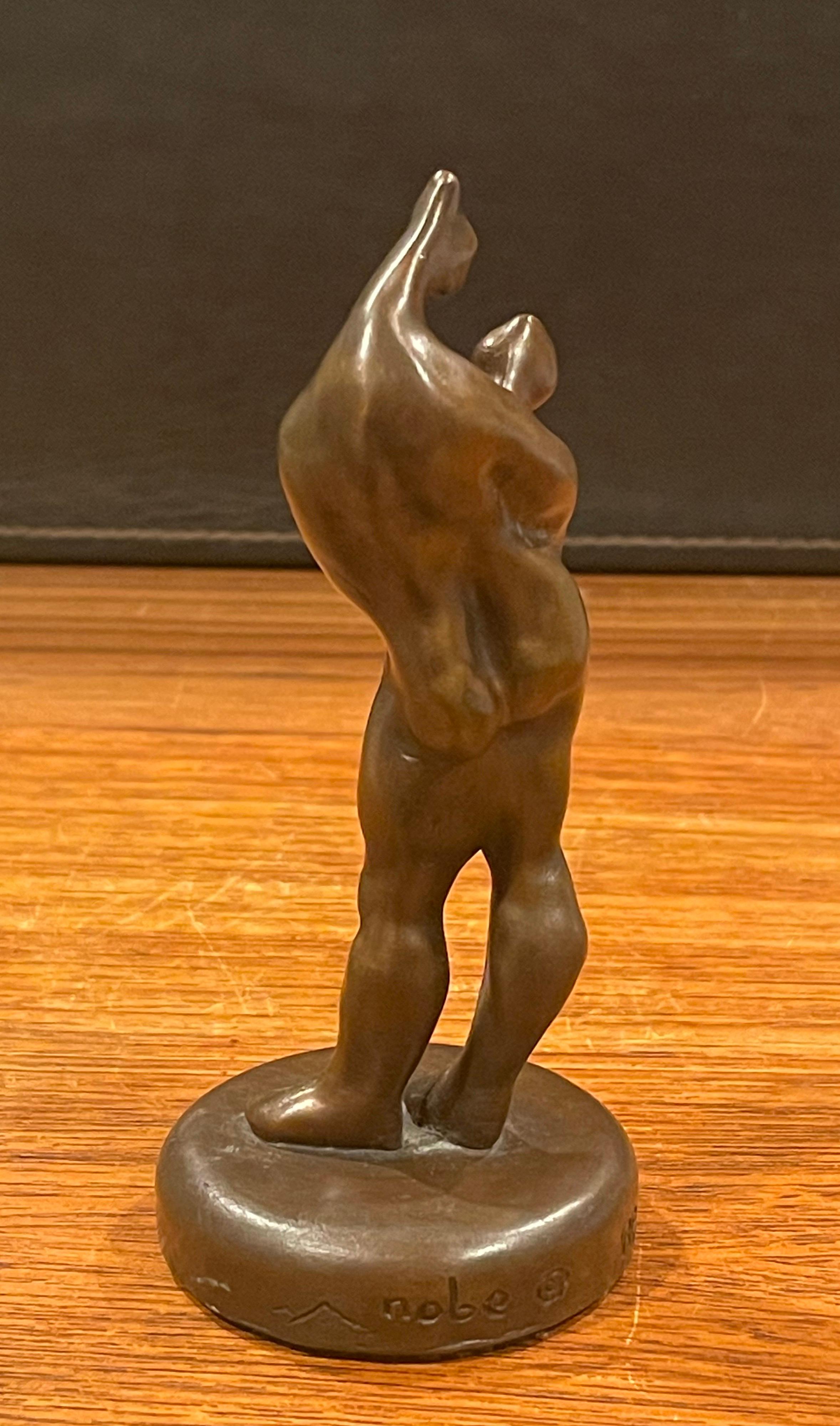 Small Bronze Mother & Child Sculpture by Nobe Babayan In Good Condition For Sale In San Diego, CA