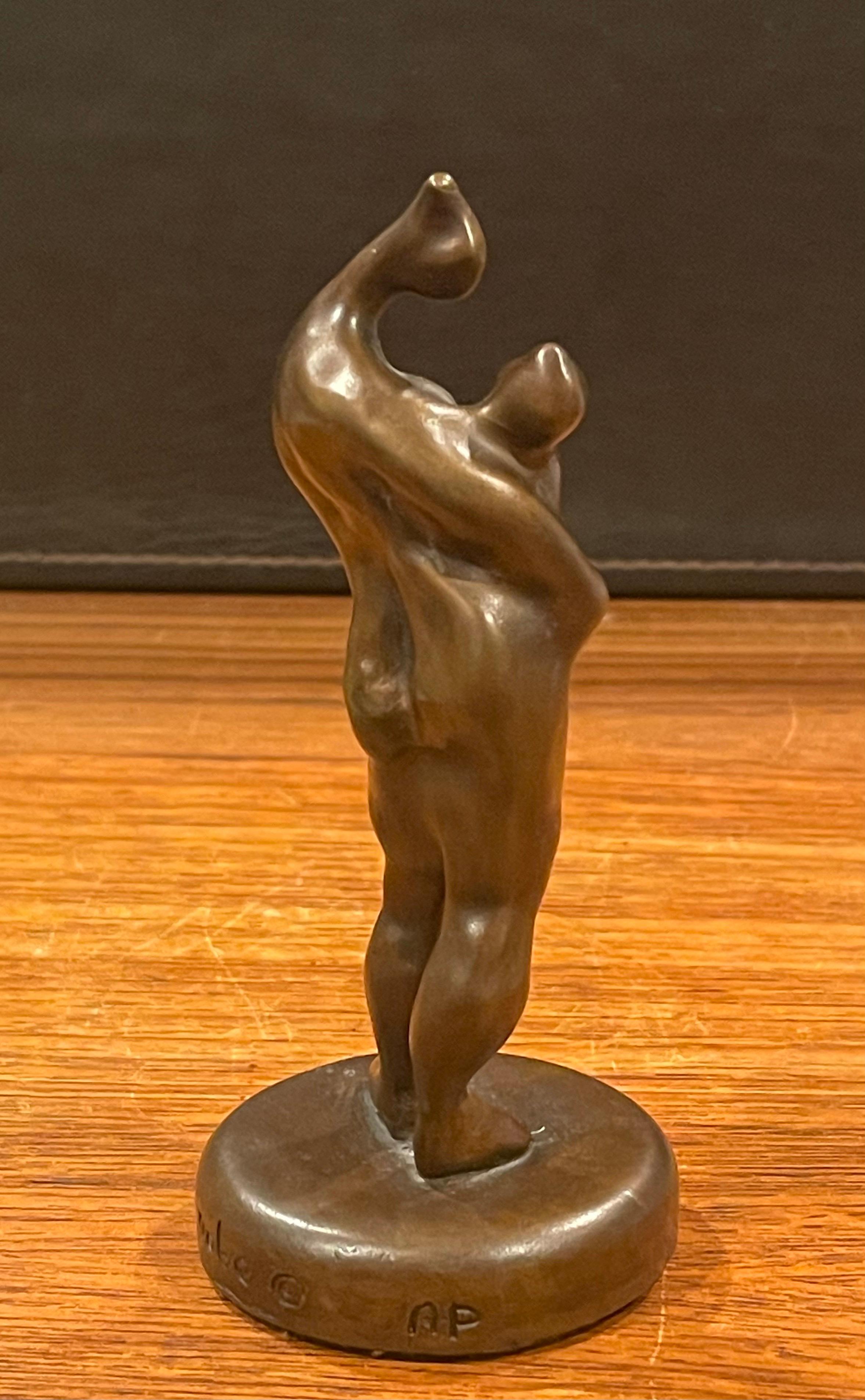 20th Century Small Bronze Mother & Child Sculpture by Nobe Babayan For Sale