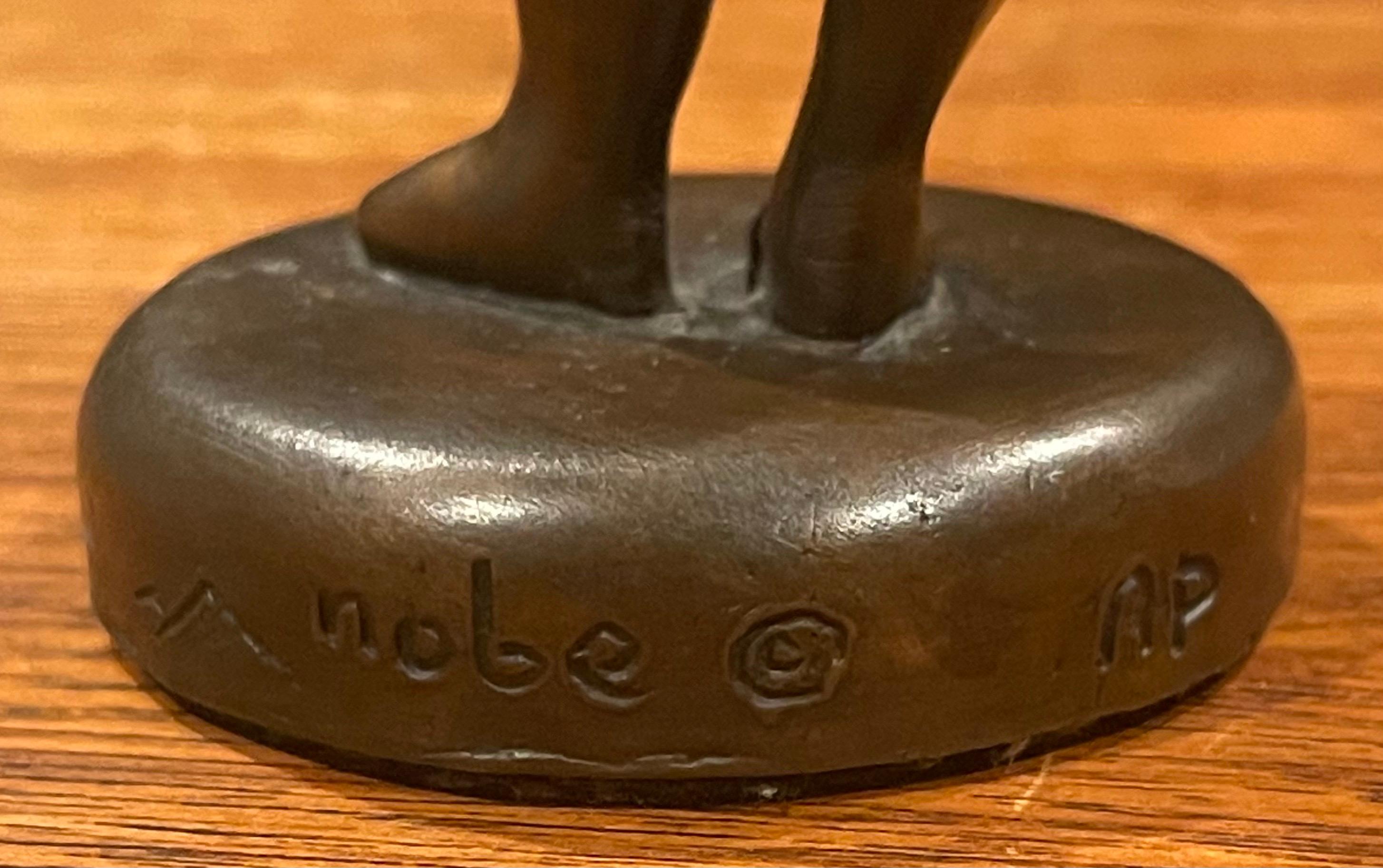 Small Bronze Mother & Child Sculpture by Nobe Babayan For Sale 4