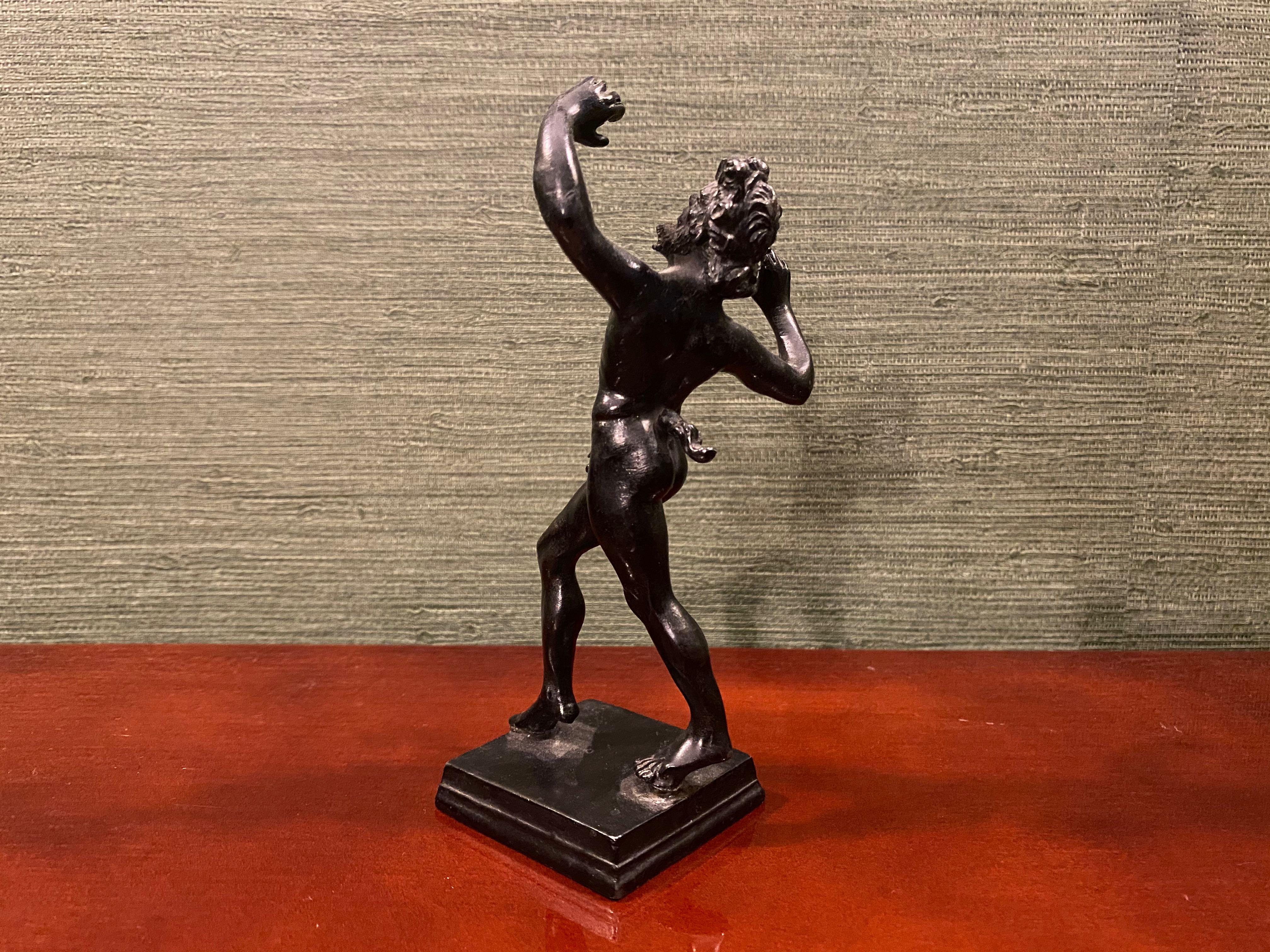 20th Century Small Bronze Sculpture of the Dancing Faun of Pompeii