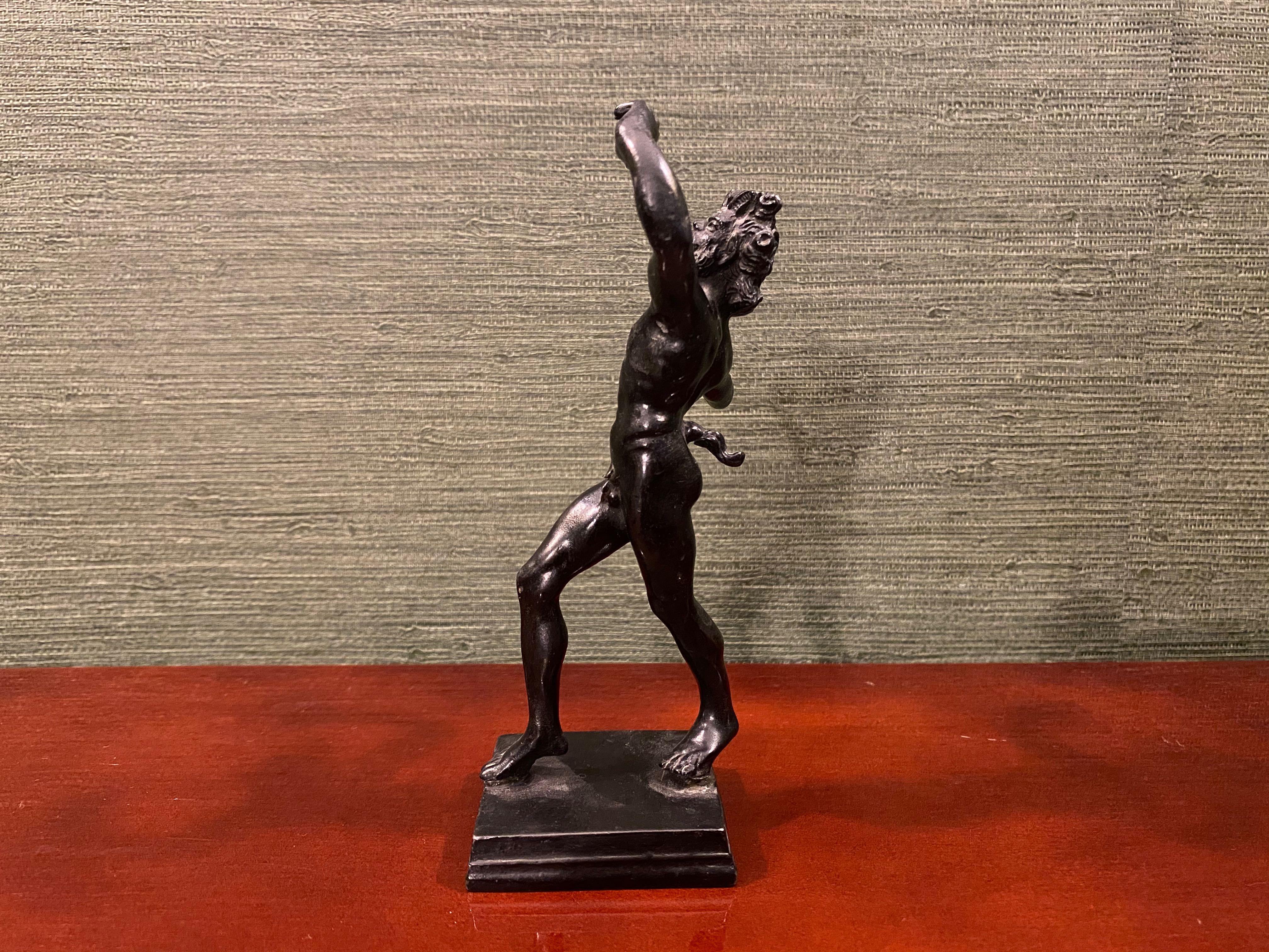 Small Bronze Sculpture of the Dancing Faun of Pompeii 1