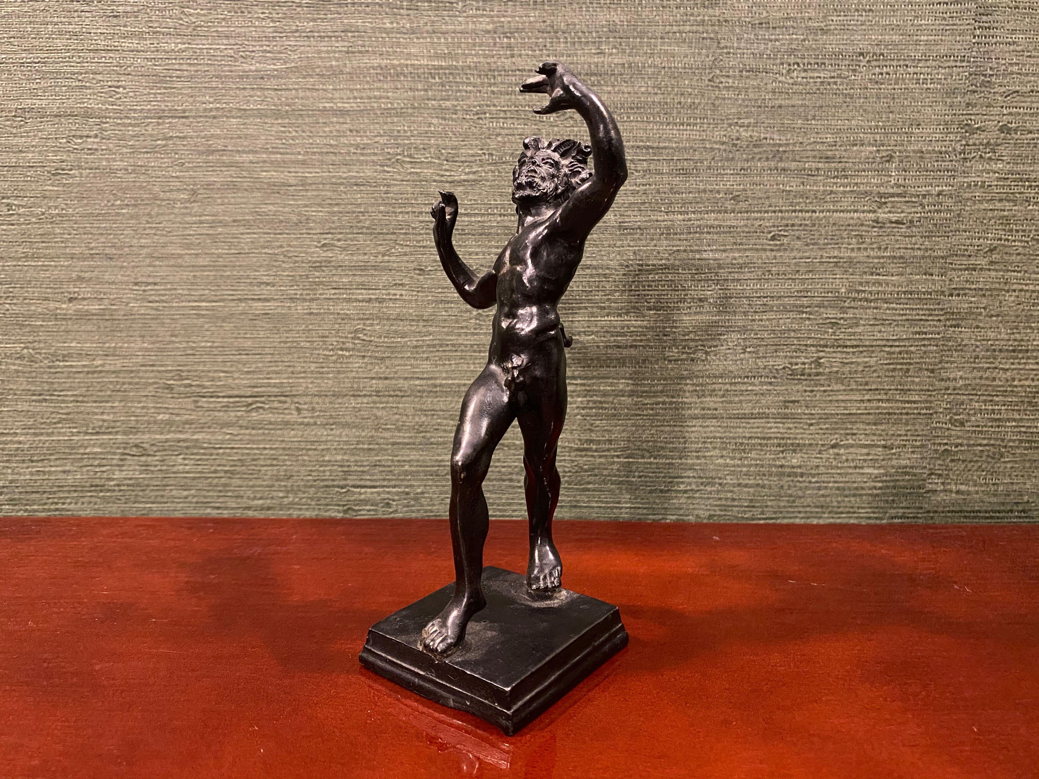 Small Bronze Sculpture of the Dancing Faun of Pompeii 2