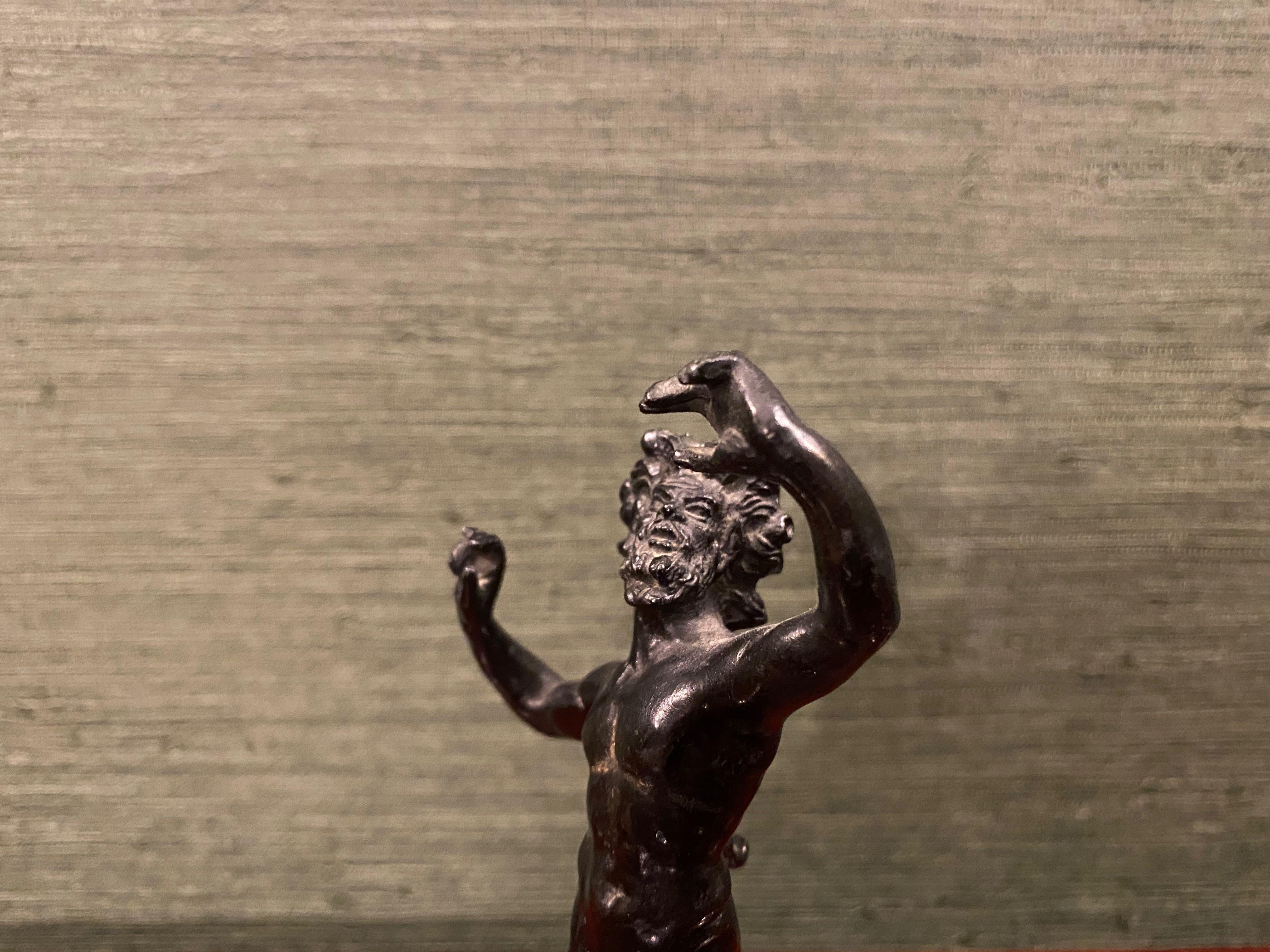 Small Bronze Sculpture of the Dancing Faun of Pompeii 3