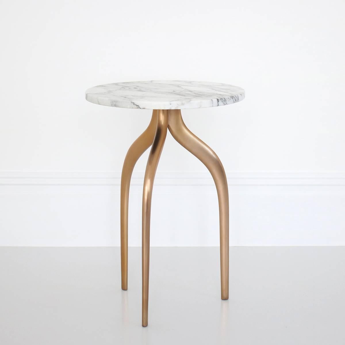 Contemporary Small Bronze Sea Table with Shell or Marble Top by Giovanna Ticciati For Sale
