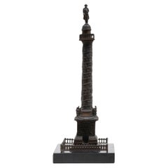 Small Bronze Statue of the Vendôme Column on Marble Base