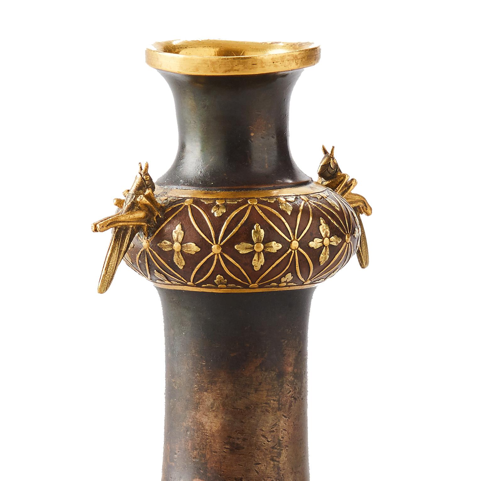 christofle bronze vase
