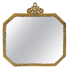 Antique Small Bronze Wall Mirror, 19th Century