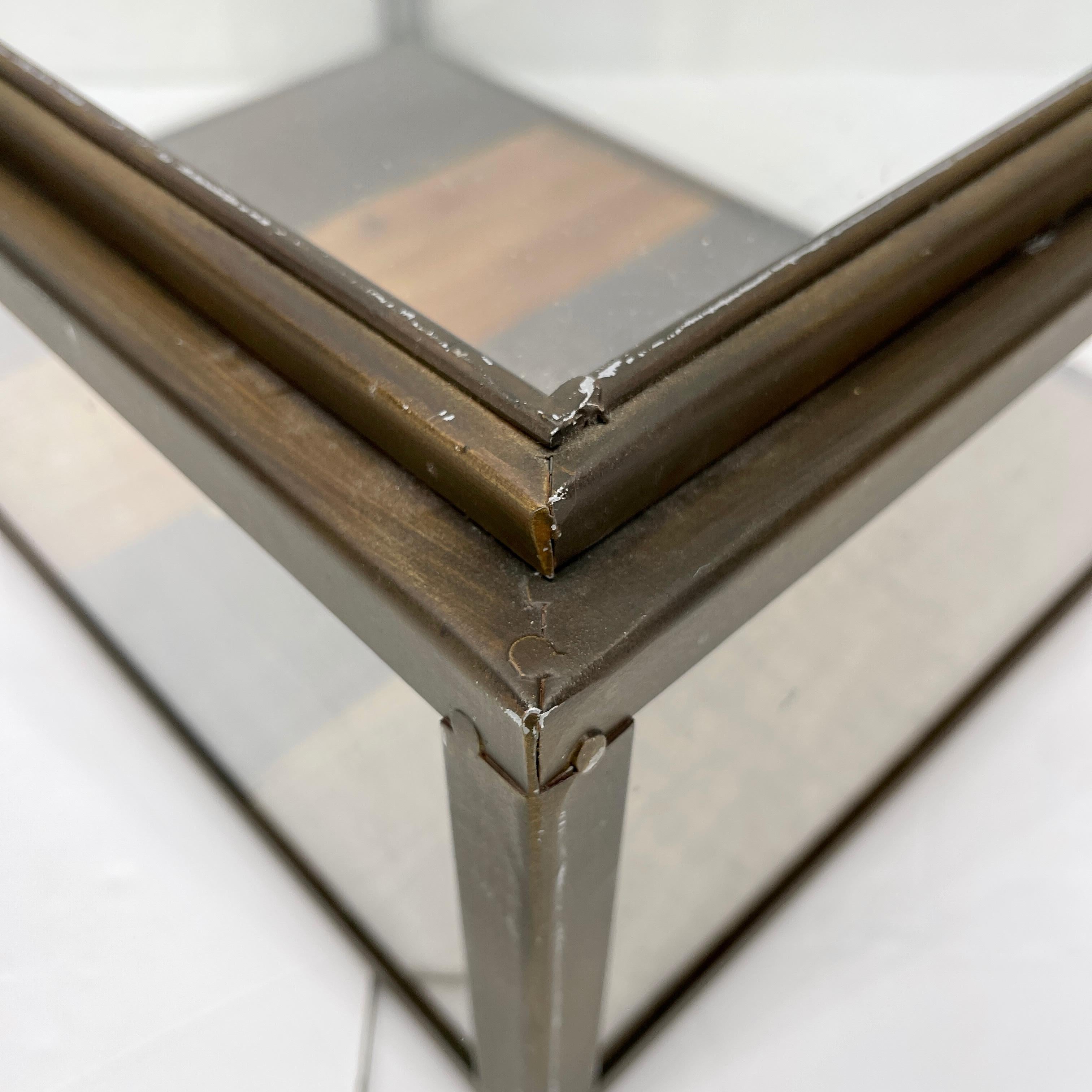 Small Bronzed Rectangular Table Display Cabinet Vitrine 4