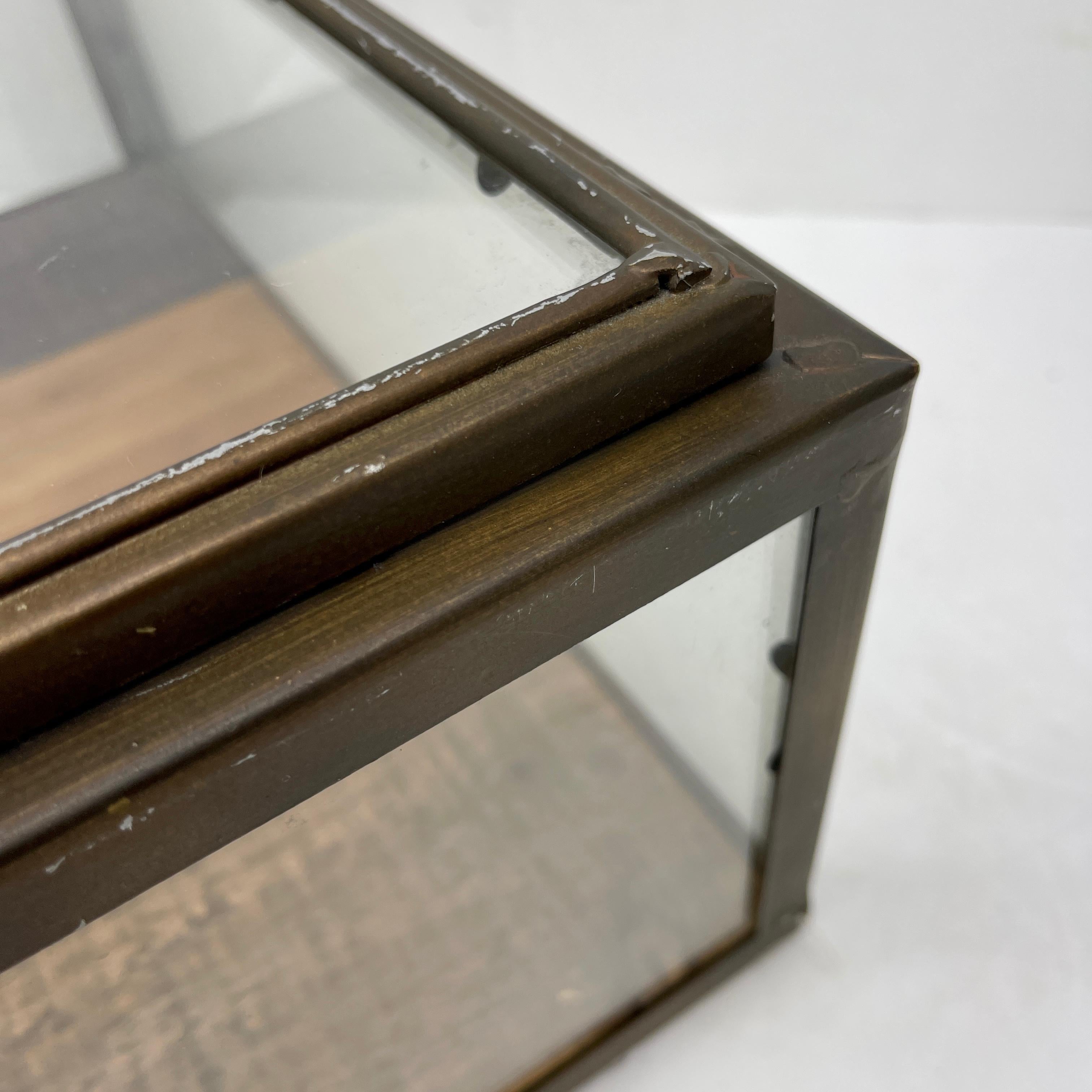 Small Bronzed Rectangular Table Display Cabinet Vitrine 5