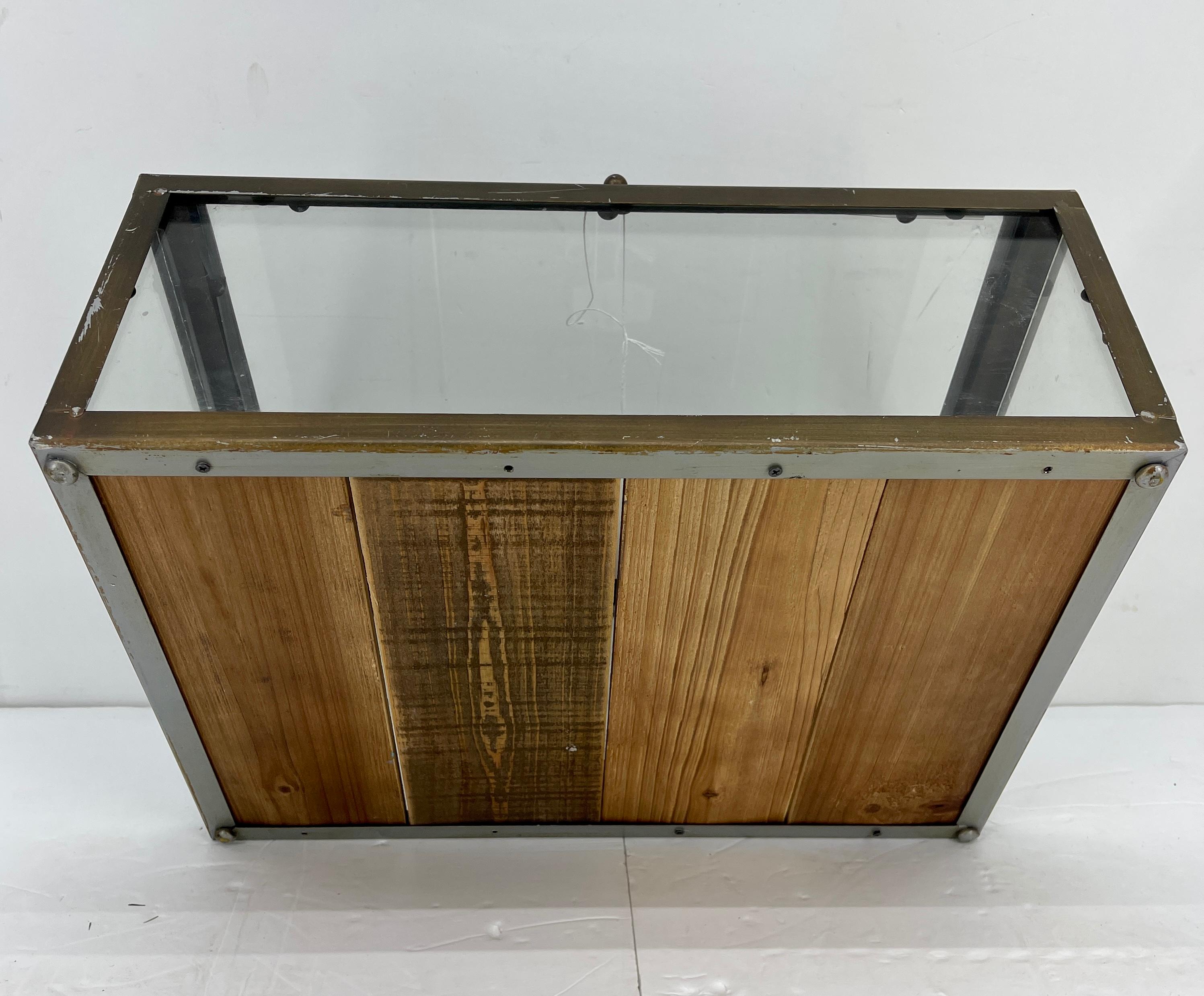 Small Bronzed Rectangular Table Display Cabinet Vitrine 13