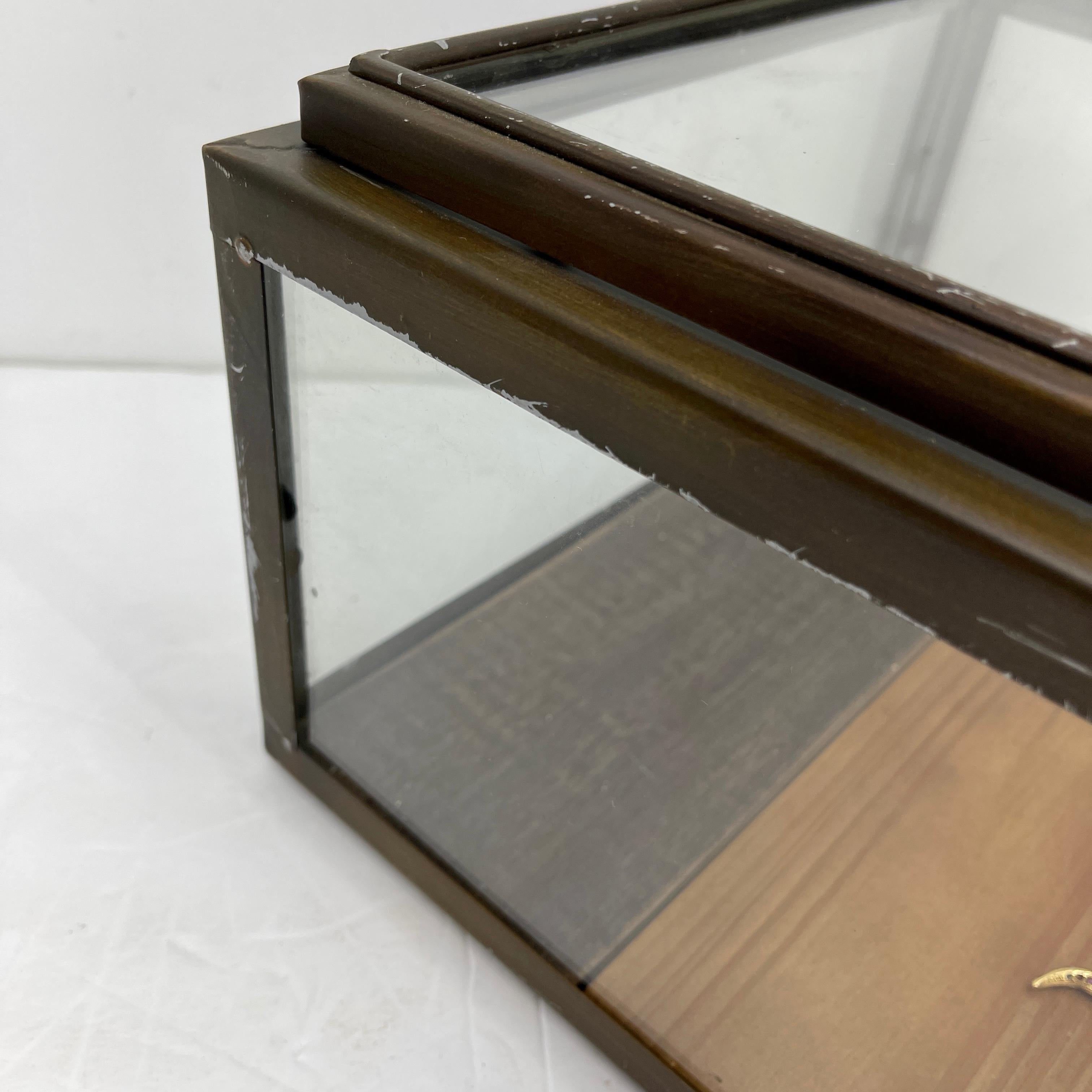 Small Bronzed Rectangular Table Display Cabinet Vitrine 2
