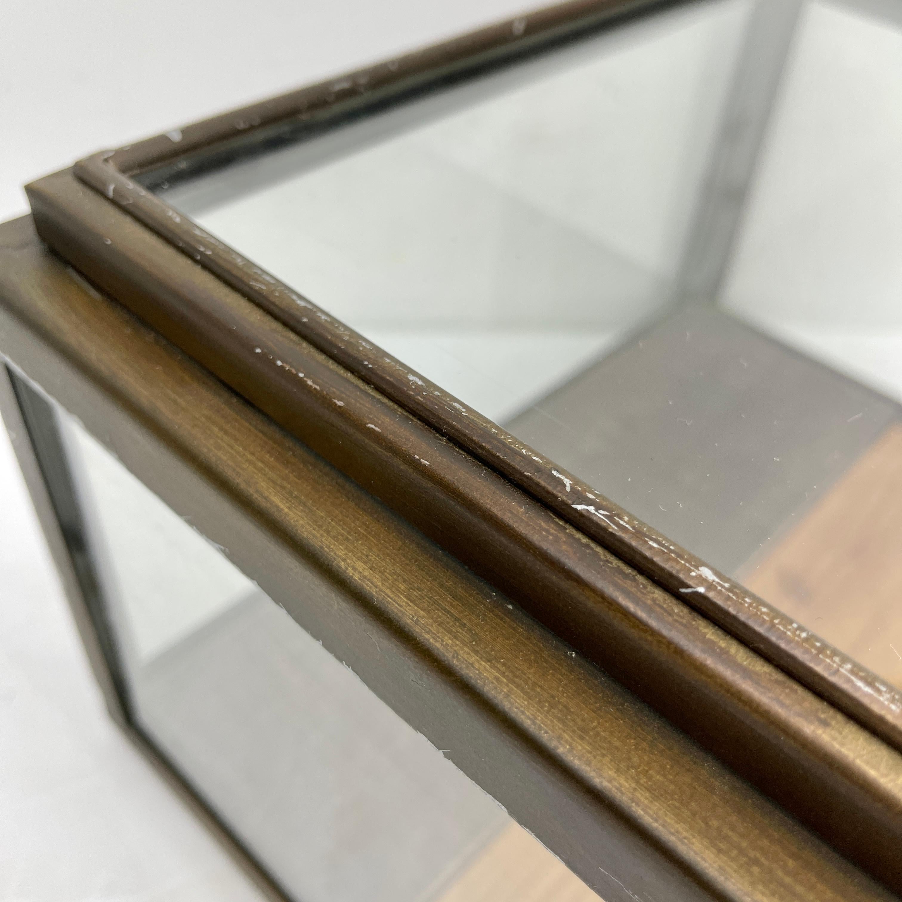 Small Bronzed Rectangular Table Display Cabinet Vitrine 3