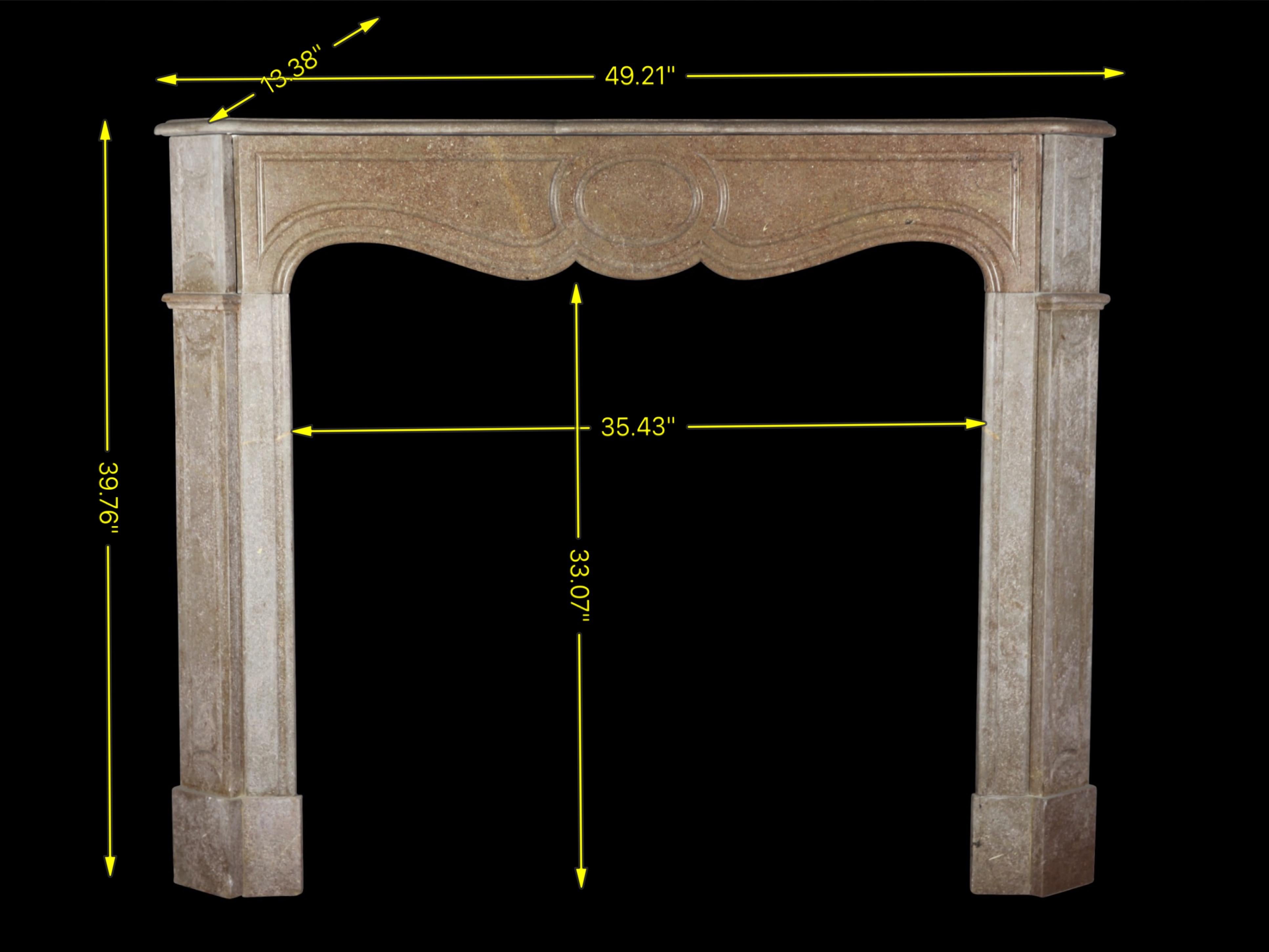 Small Brown Buxy French Antique Marble Stone Fireplace Surround 3