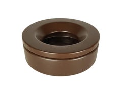 Small Brown Ceramic Barbados ashtray by Angelo Mangiarotti for Danese, 1964
