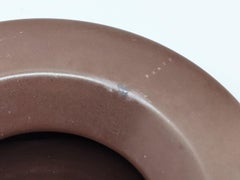 Piccolo posacenere Barbados in ceramica marrone di Angelo Mangiarotti per Danese, 1964