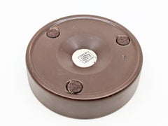 Piccolo posacenere Barbados in ceramica marrone di Angelo Mangiarotti per Danese, 1964