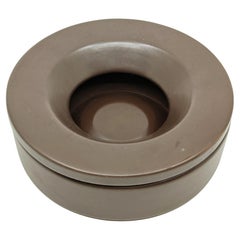 Piccolo posacenere Barbados in ceramica marrone di Angelo Mangiarotti per Danese, 1964