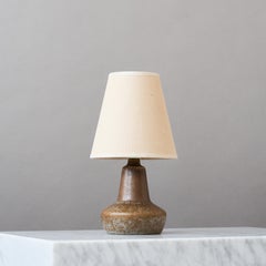 Small Brown Ceramic Table Lamp by Gunnar Nylund for Rörstrand, Sweden, 1950s.